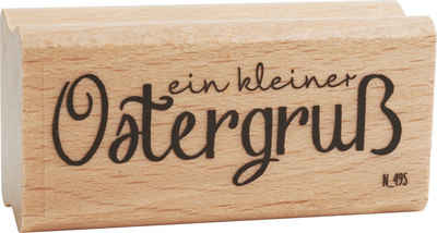 blau in gelb Stempel Ein kleiner Ostergruß, 5,3 cm x 2 cm