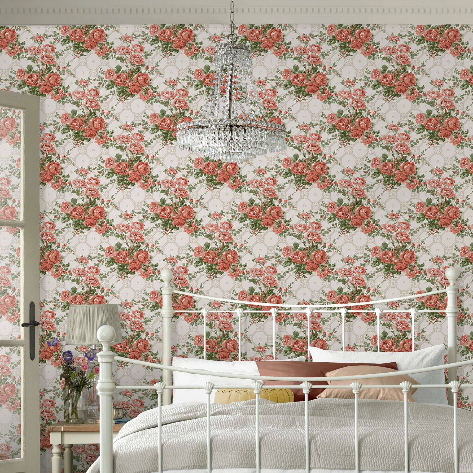 LAURA ASHLEY Vliestapete Country Roses, glatt, geblümt, (1 St), 10mx52cm (ca. 5m2)