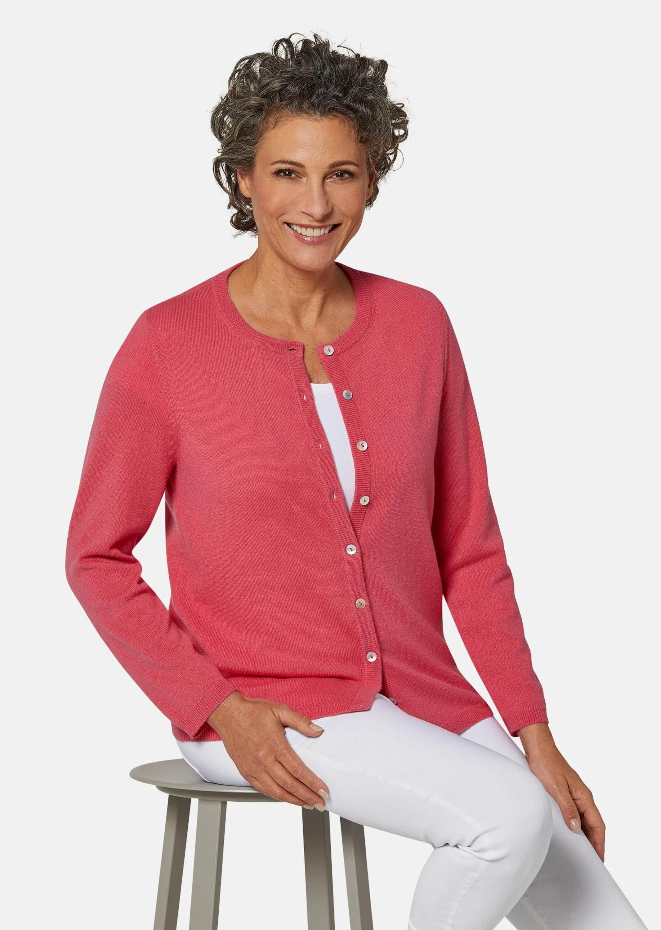 GOLDNER Strickjacke Eleganter Herbstcardigan mit Rundhals Weiche Strickjacke mit Rippenabschlüssen, Knopfleiste und Langarm – Bild 4 von 5
