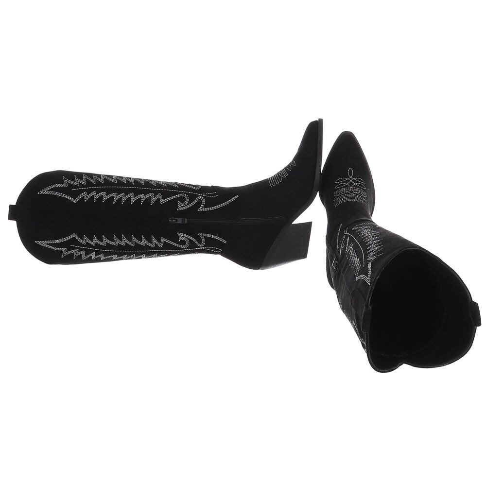Ital-Design Stylische Damenstiefel mit Stickerei und Blockabsatz Westernsti günstig online kaufen