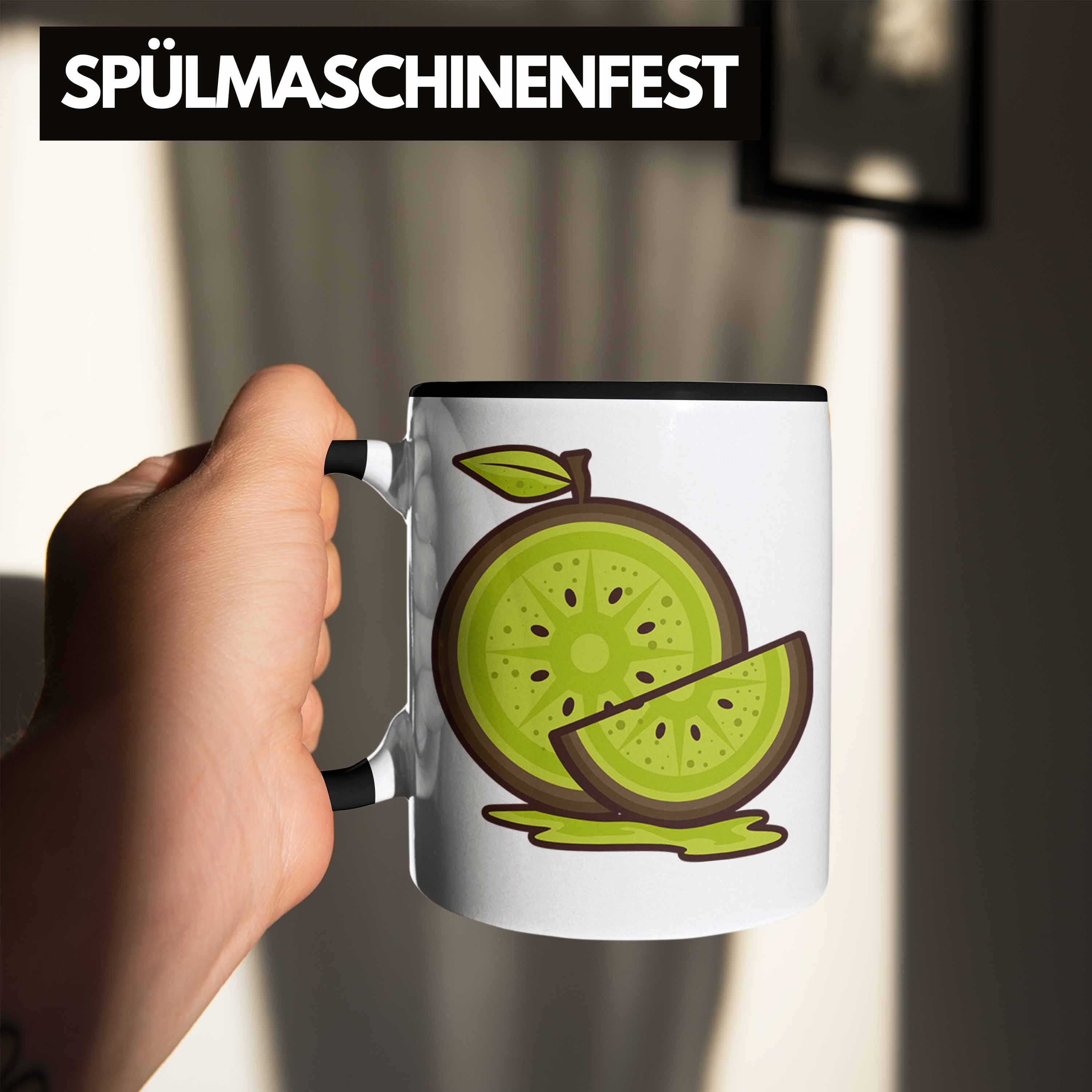 Schwarz Trendation Lustiges Kiwi Tasse Fans Tasse - Spruch Geschenk für mit echte