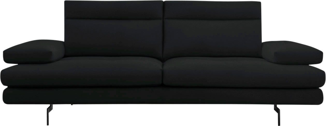 CALIA ITALIA 3,5-Sitzer Toby Wing, inklusive Sitztiefenverstellung, Füße in Schwarz matt