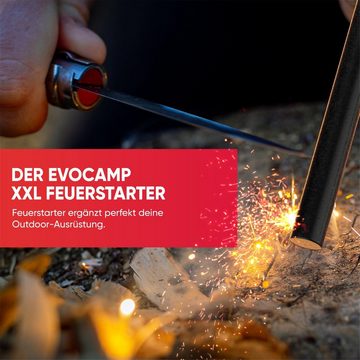EVOCAMP Feuerzeug Feuerstahl XXL Set mit Molle Tasche Paracord 12,7cm (kompakter Feuerstarter (12,7cm), Feuerstein Feuerzeug, Survival, 1-St)