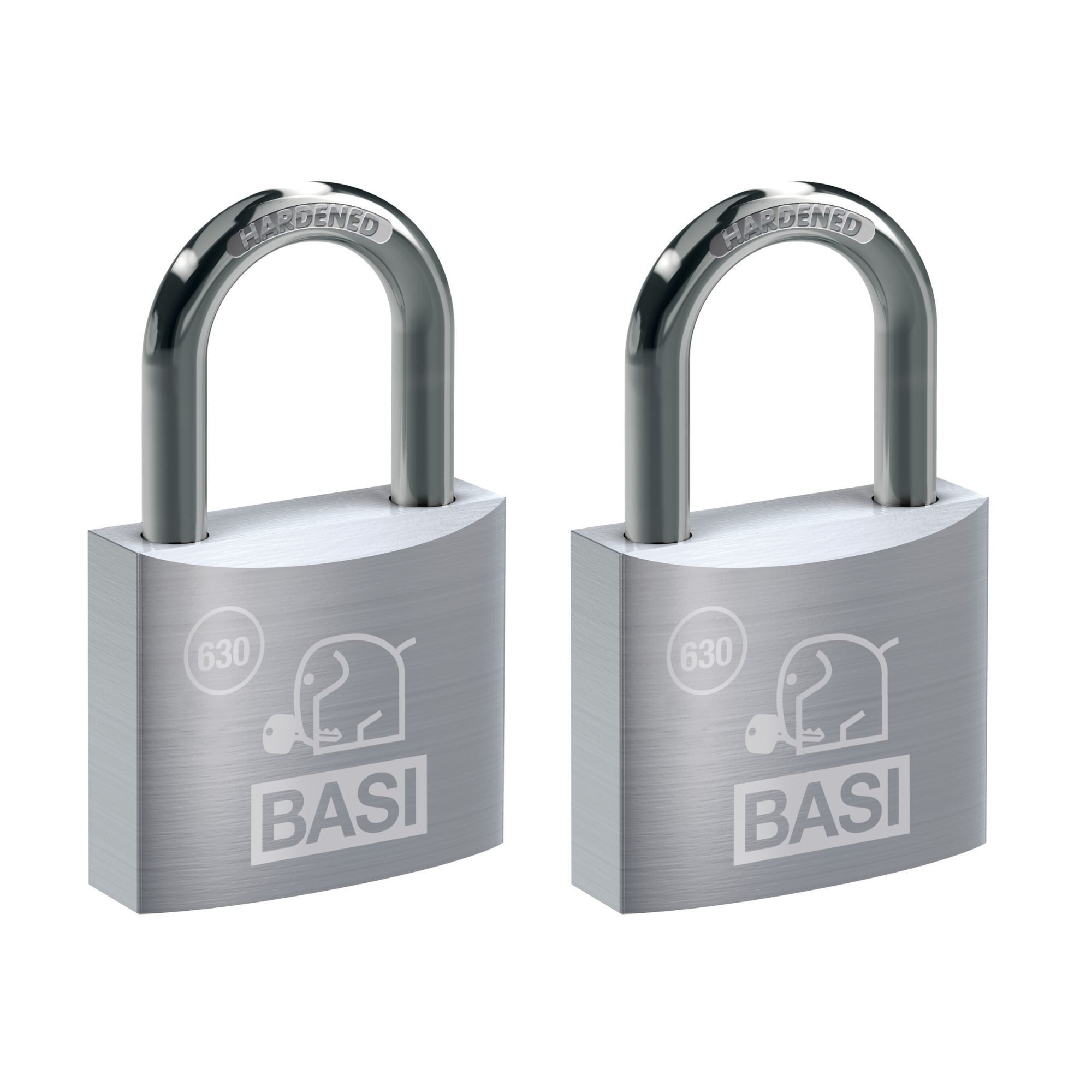 BASI Vorhängeschloss Vorhangschloss, (Spar-Set, 2-tlg), 2er Set, Breite 20 mm, Aluminium, 4 Schlüssel, gleichschließend