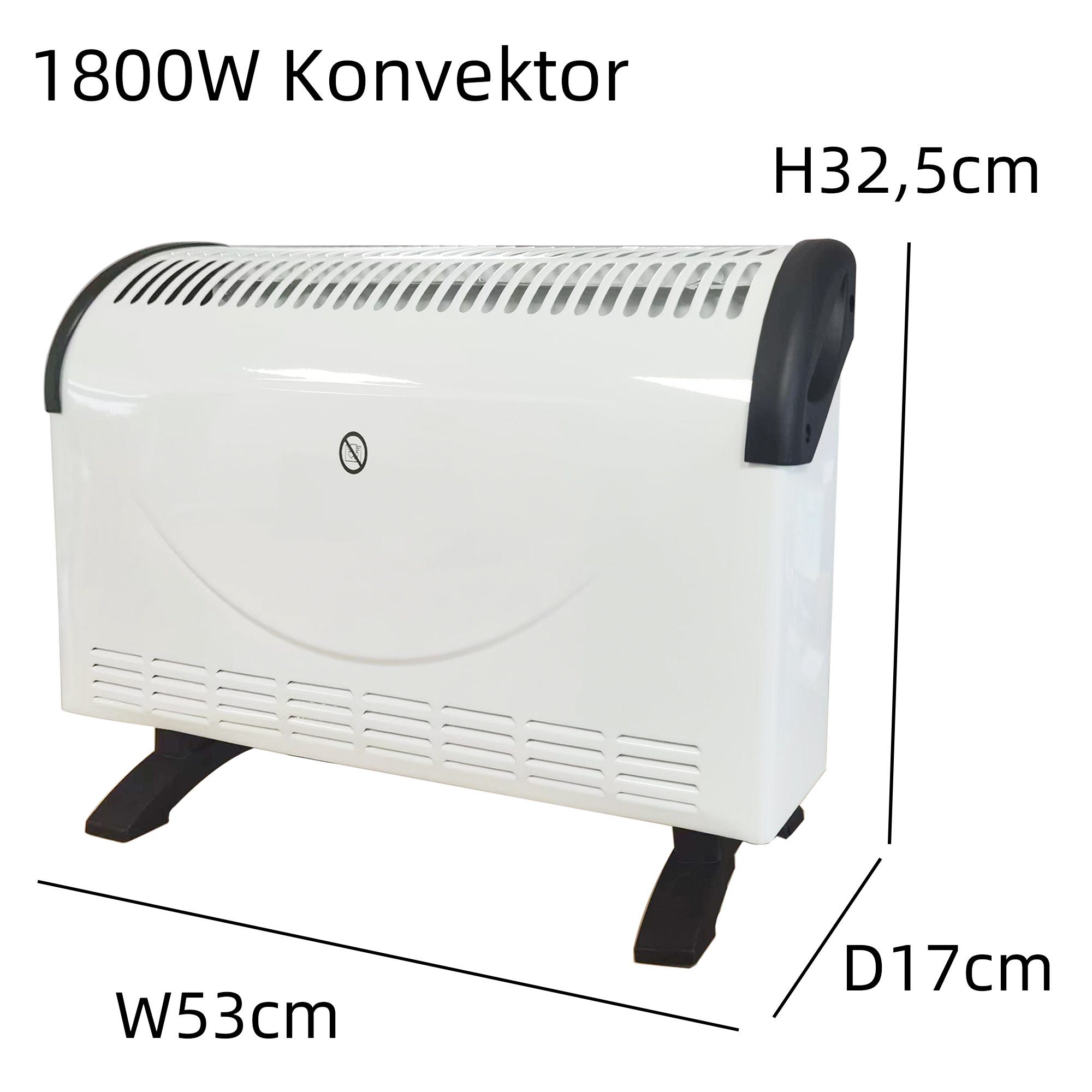 1800 Stufen mit home 3 Heizlüfter W W, style 750/1050/1800 Konvektor Thermostat (Weiß) Elektroheizer Heizgerät,