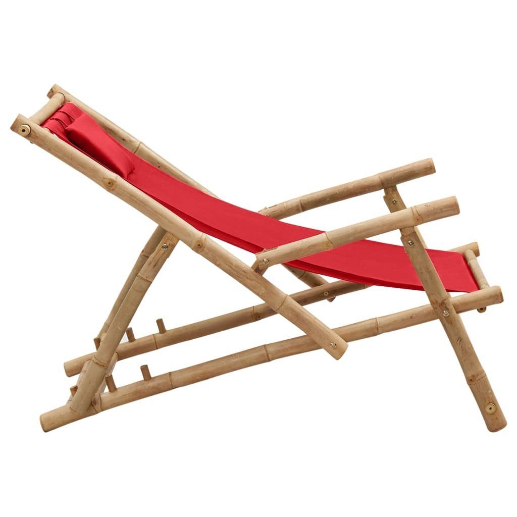 | Canvas Gartenstuhl und Liegestuhl St) Rot Rot Bambus (1 Rot vidaXL