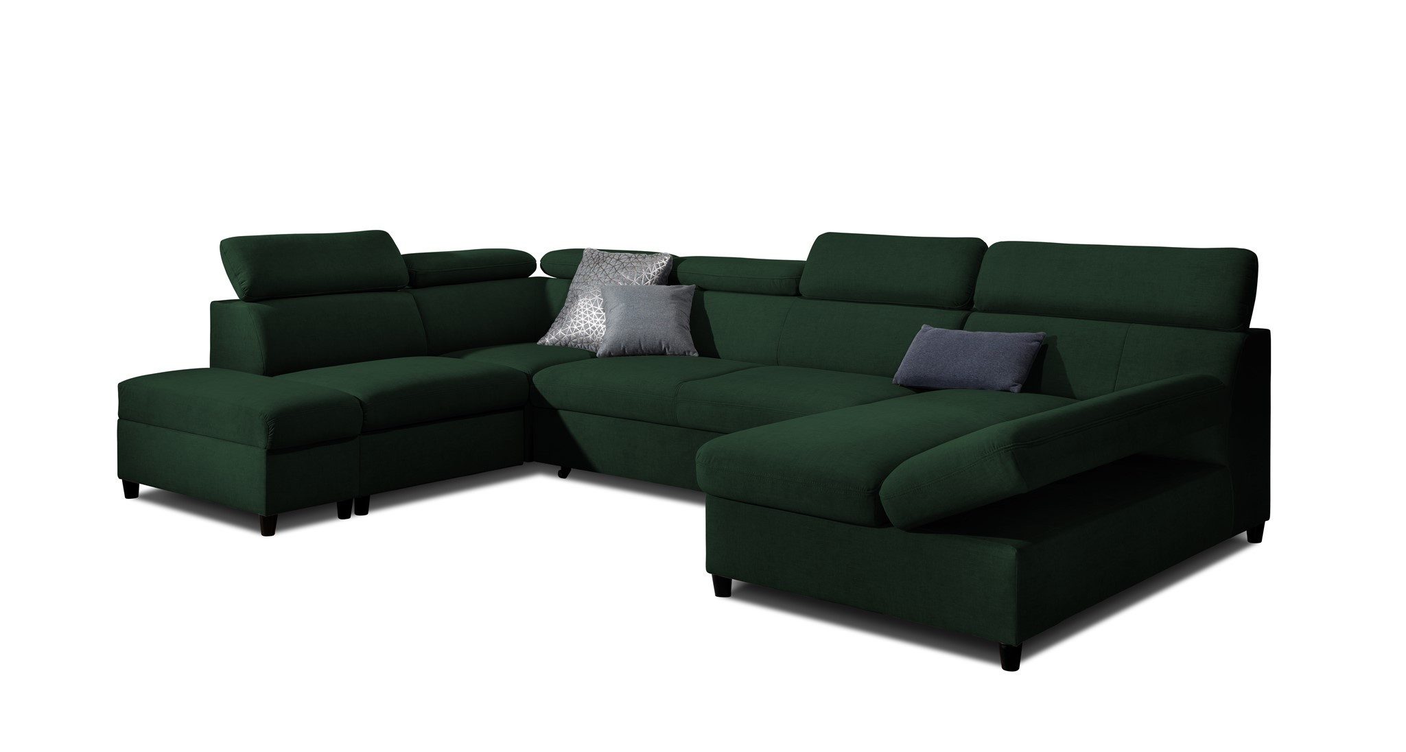 Fun Möbel Wohnlandschaft Schlafsofa Sofa ANTON Velourstoff Esito, inkl. 3 Bettkästen und Schlaffunktion, Rundumbezug