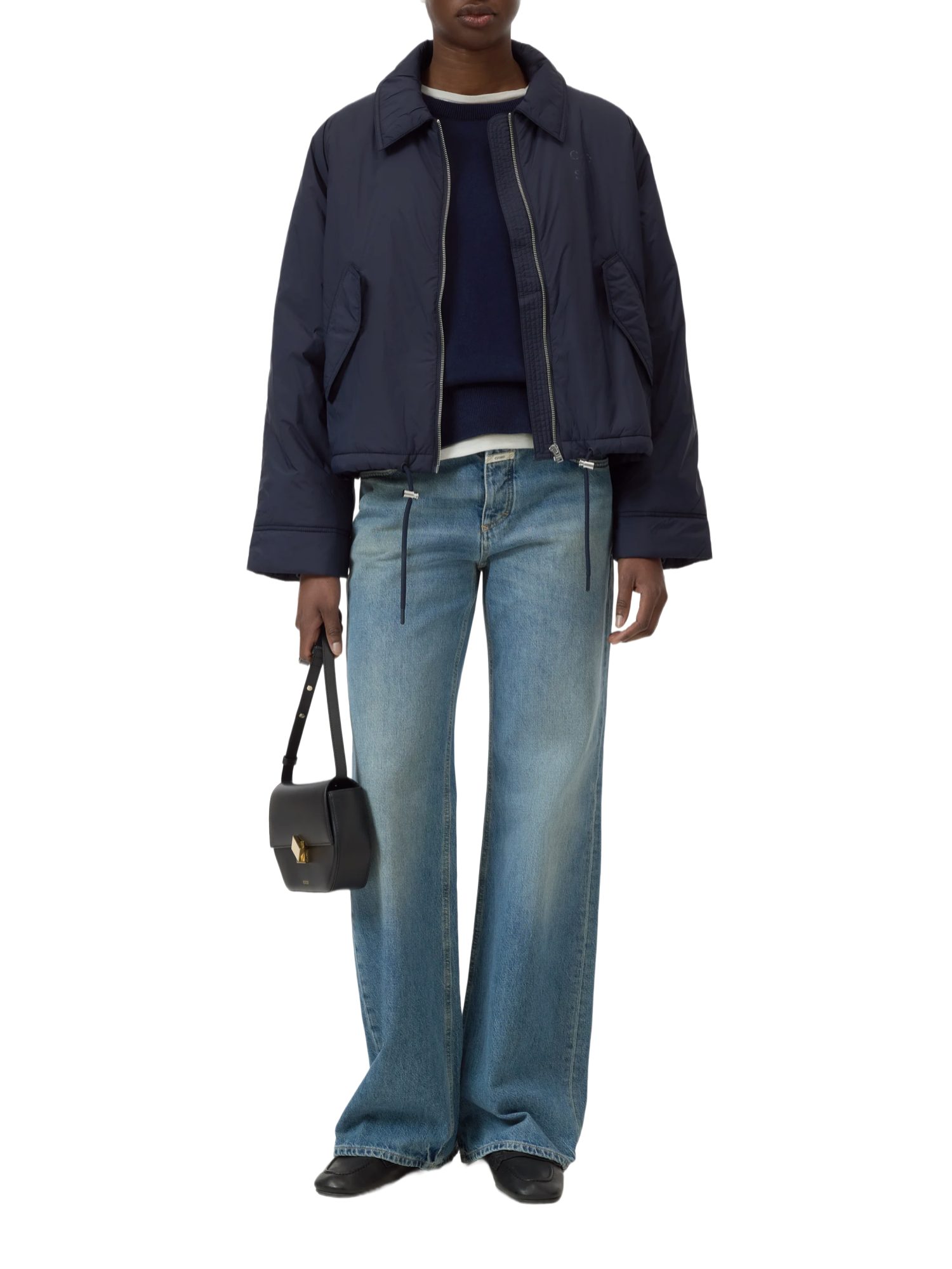 CLOSED Kurzjacke blau,Casual,Nylon,Unifarben,Umlegekragen,Lang,Relaxed Fit