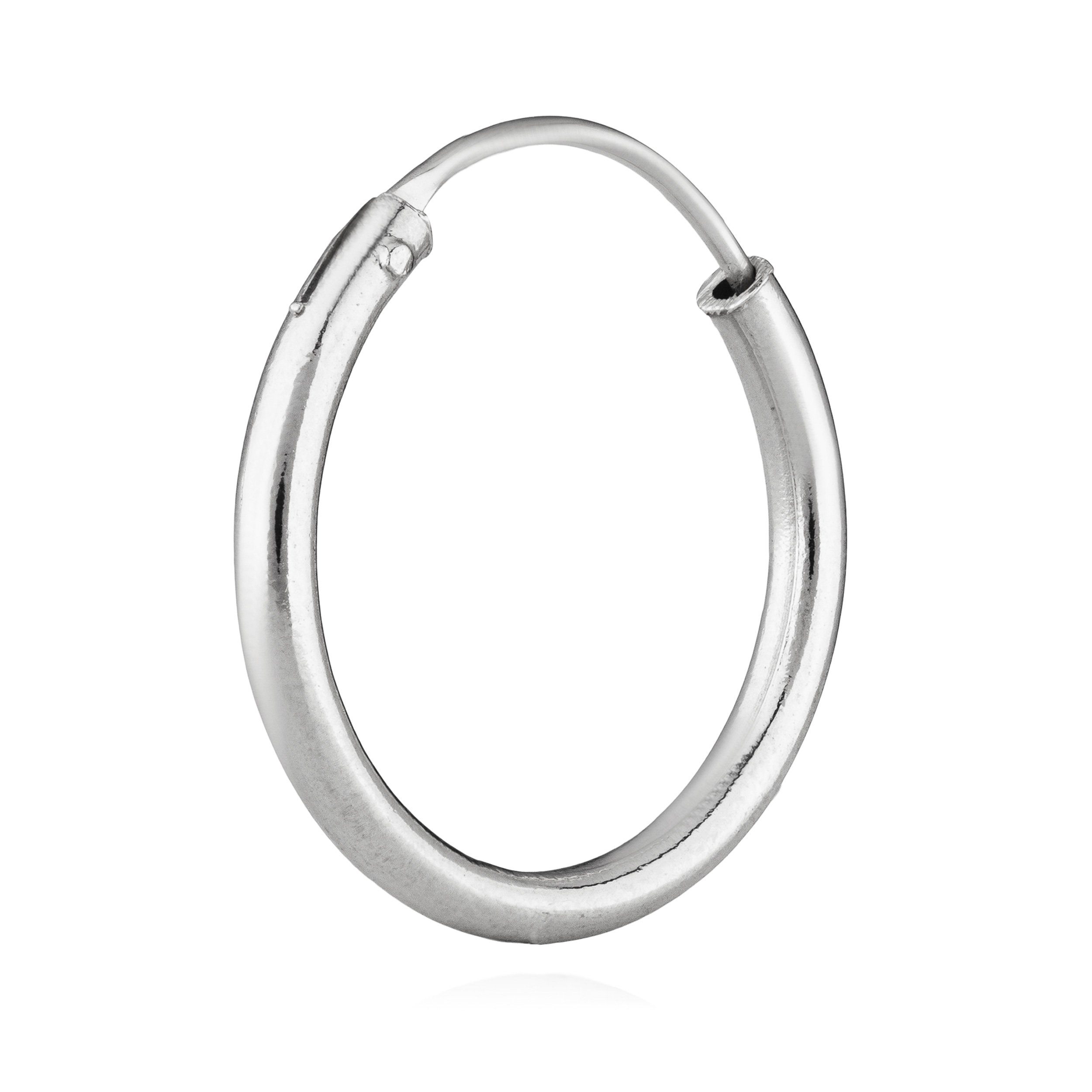 Single-Creole Einzel 925 Sterling Silber Creole Ohrring Ohrschmu