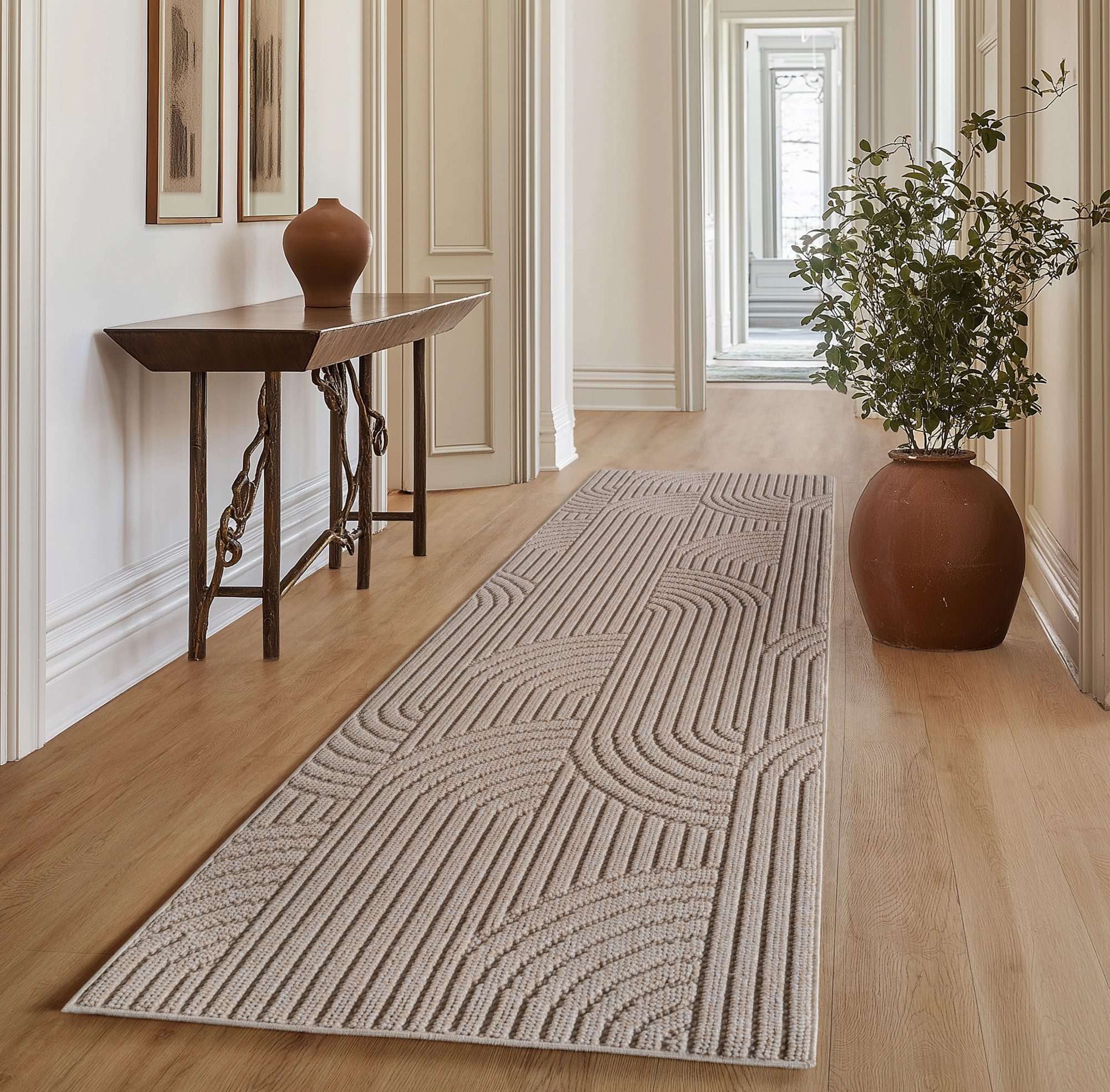 SIMPEX24 Designteppich Einfarbig Boucle Loop