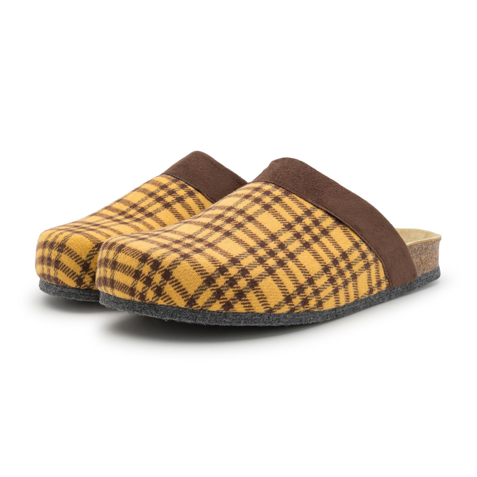 Pantoffelmann Kamelhaar Filzclog Korkfußbett ABS-Filzsohle Herren Damen Filz Clog Hausschuh (1 Paar) hoher Tragekomfort, angenehme Passform