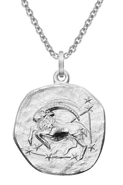 trendor Kette mit Anhänger Sternzeichen Steinbock Ø 20 mm und 925 Silber