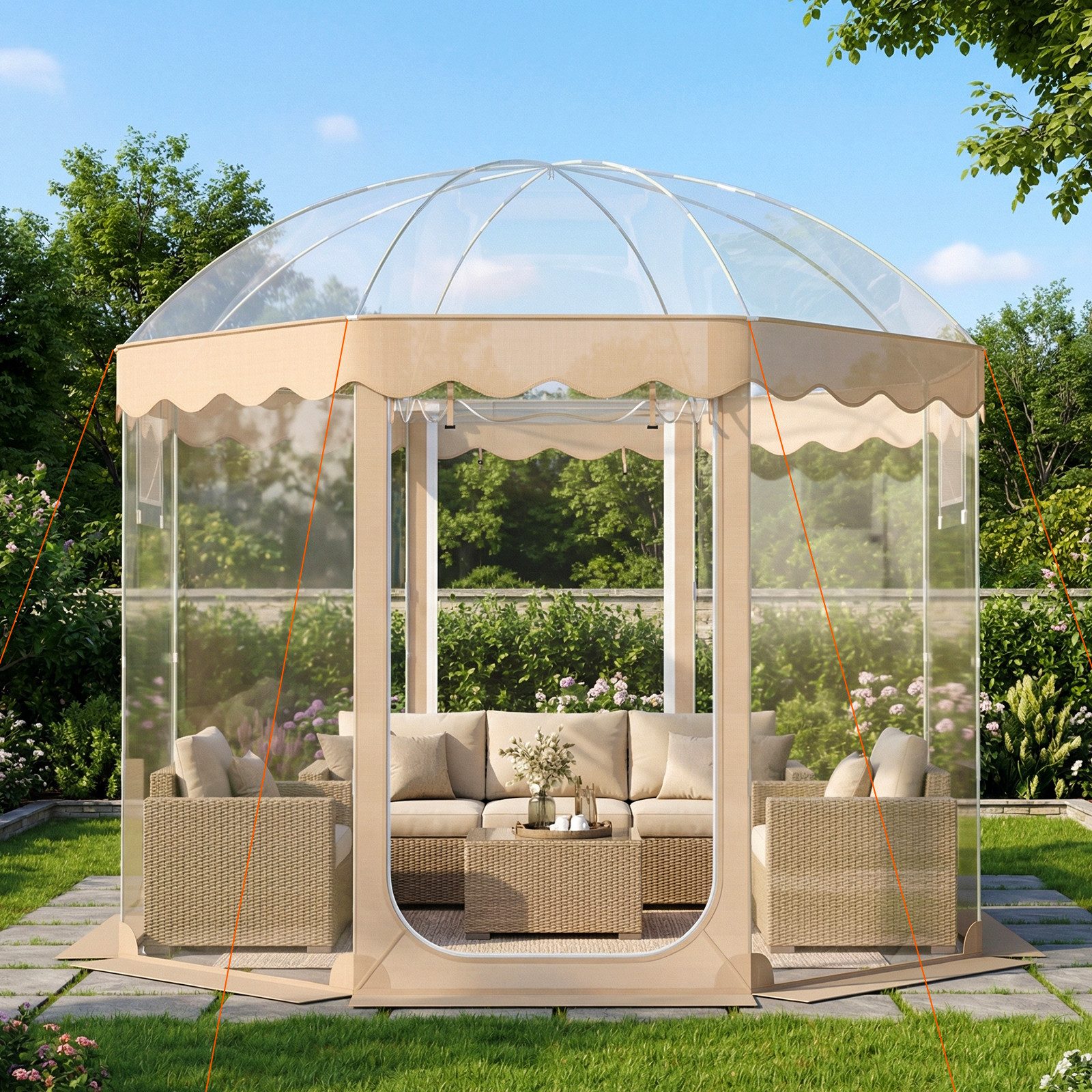 COSTWAY Wurfzelt, Personen: 10, Blasenzelt für Garten, Camping Pop up Zelt