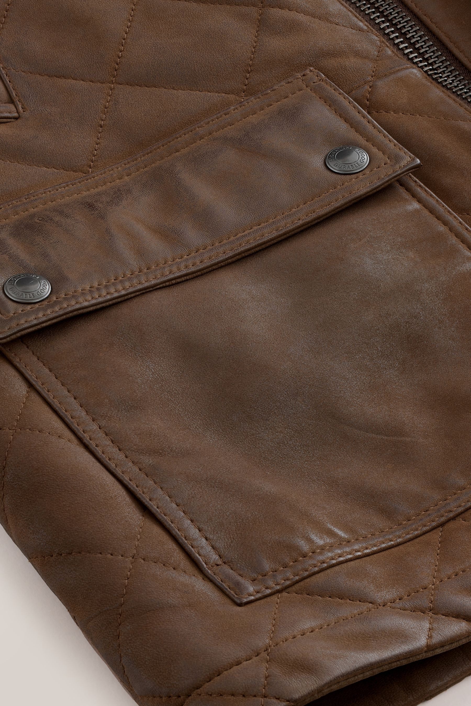 Next Lederjacke Jacke aus Nubukleder mit Rautensteppung (1-St)