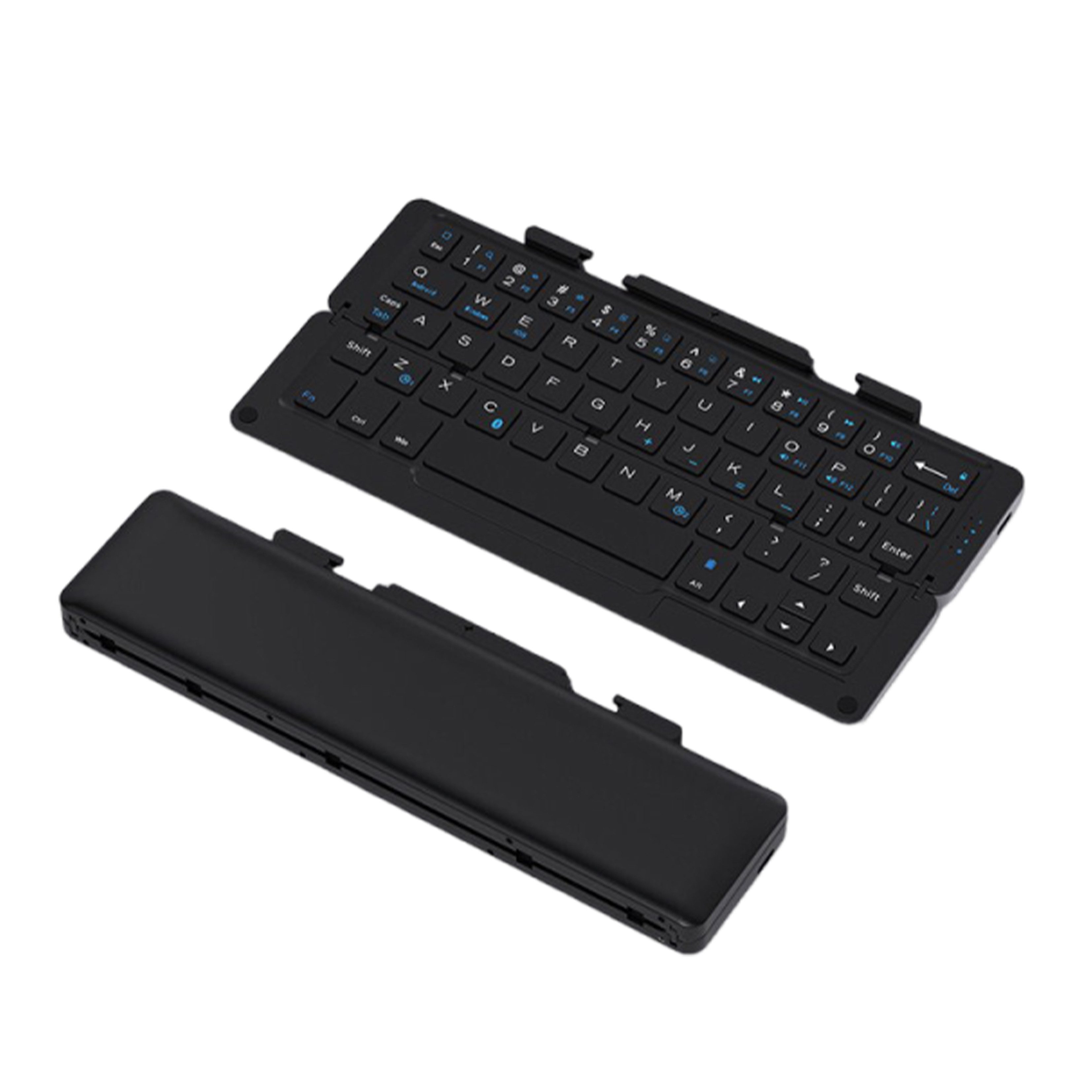 KINSI Faltbare Kabellose Bluetooth Tastatur,wiederaufladbar mit Ständer flexible Tastatur (Klapptastatur für Handy,Tablet,leise Tasten,inkl. Aufbewahrungstasche)