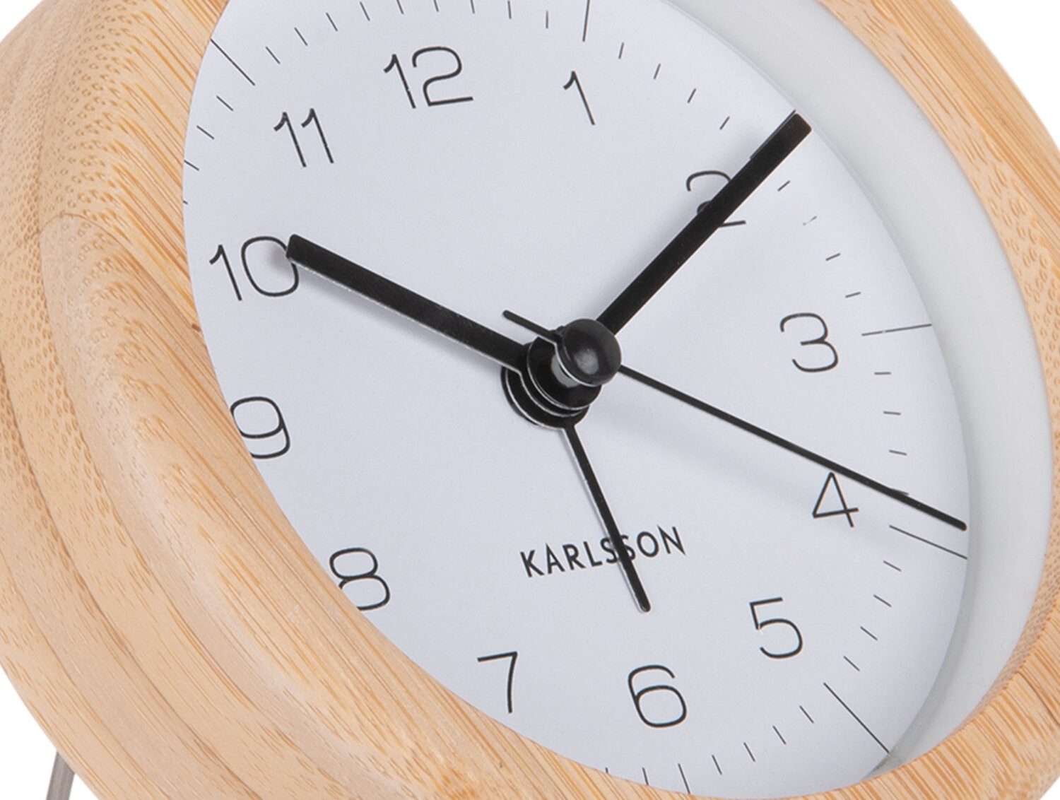 Karlsson Uhr Wecker mit Bambusgehäuse NEAT, Ø 10 cm