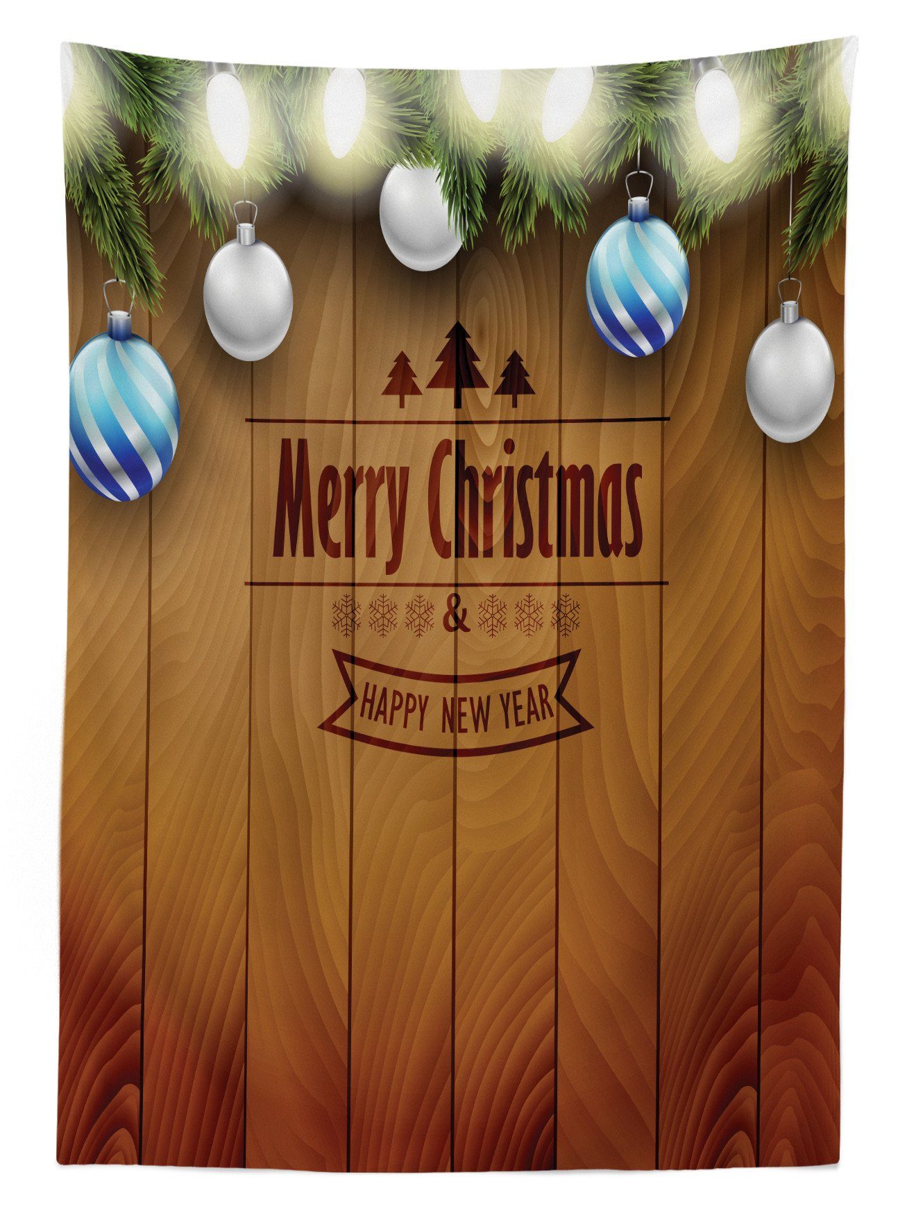 Bereich Kiefer Außen Weihnachten auf Abakuhaus Tischdecke Fee den Für geeignet Klare Farbfest Farben, Holz Waschbar