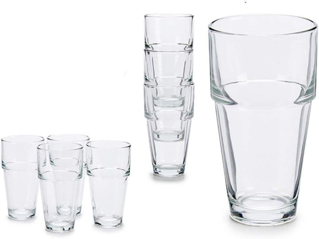 Latte-Macchiato-Tasse 6 stapelbare Latte Macchiato Gläser 370ml Kaffeegläser Cappuccino Trin