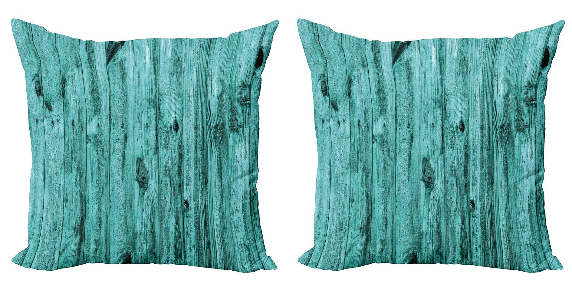 Kissenbezüge Modern Accent Doppelseitiger Digitaldruck, Abakuhaus (2 Stück), Blau Antik Holz Textur