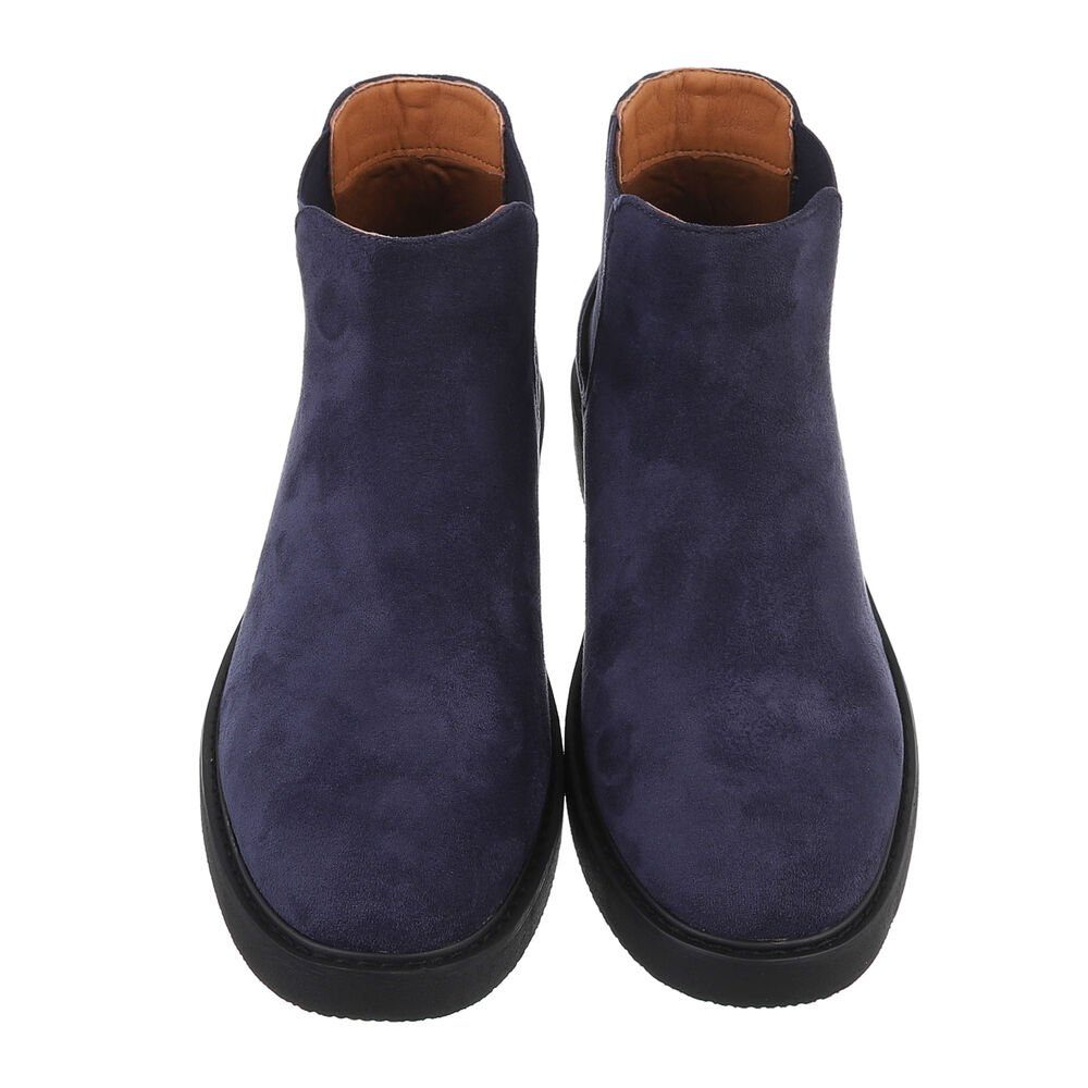 Coolwalk Herren Chelsea Freizeit Stiefelette (85255703) Blockabsatz Boots in Blau