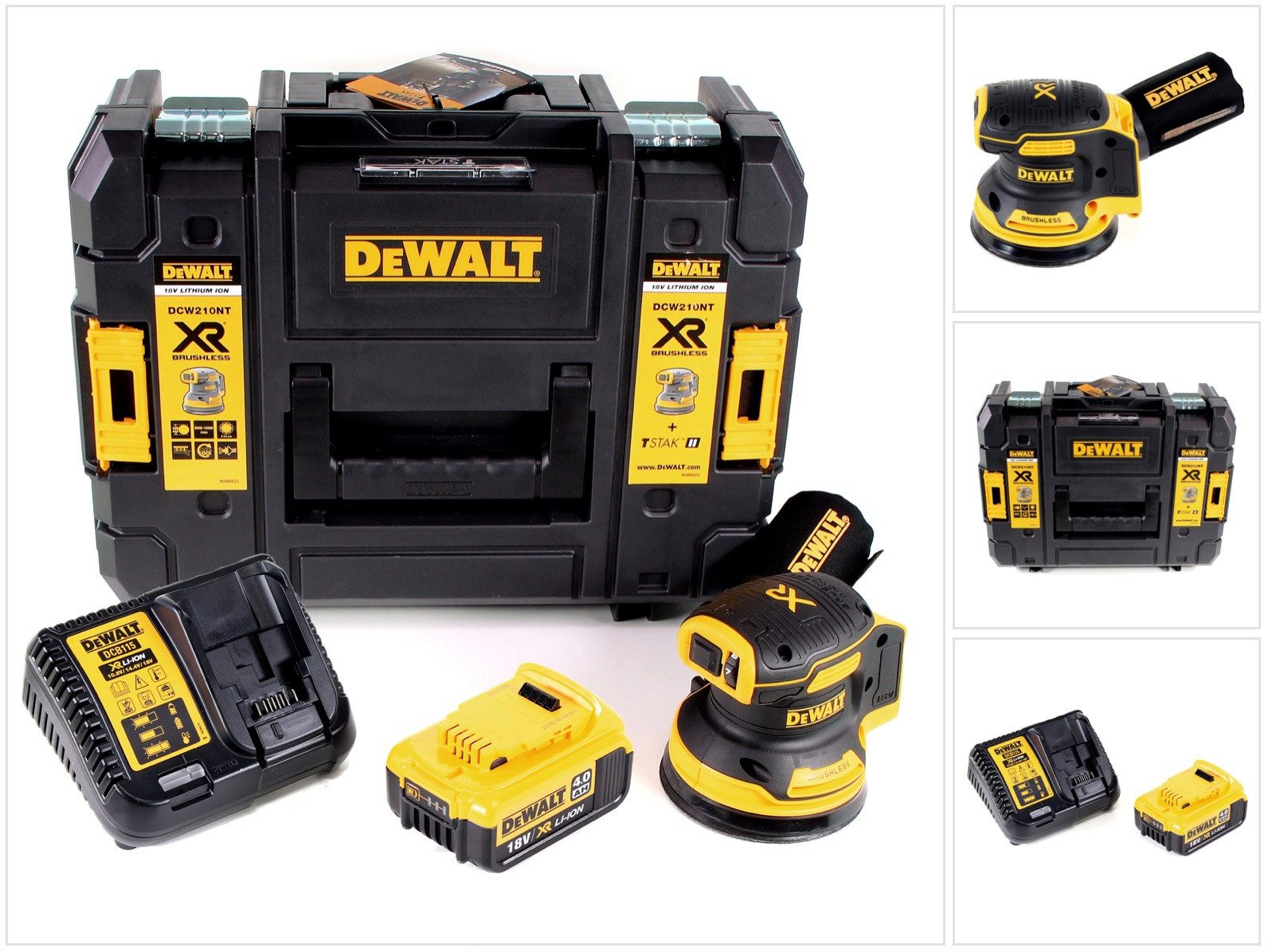 DeWalt Akku-Exzenterschleifer DCW 210 M1 Brushless 18V 12.000U/min 125mm + 1x Akku 4,0 Ah
