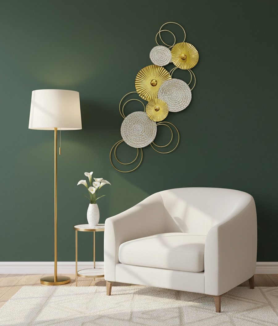 MF Wanddekoobjekt Sixo Gold Edition Metall Wanddeko Wandschmuck Kreise 83x3 günstig online kaufen