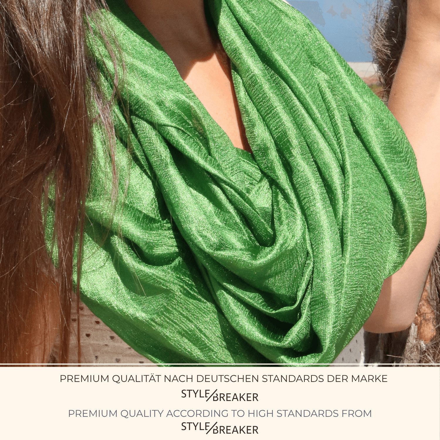 styleBREAKER Loop Seidiger Einfarbiger Loop Glitzer, (1-St)