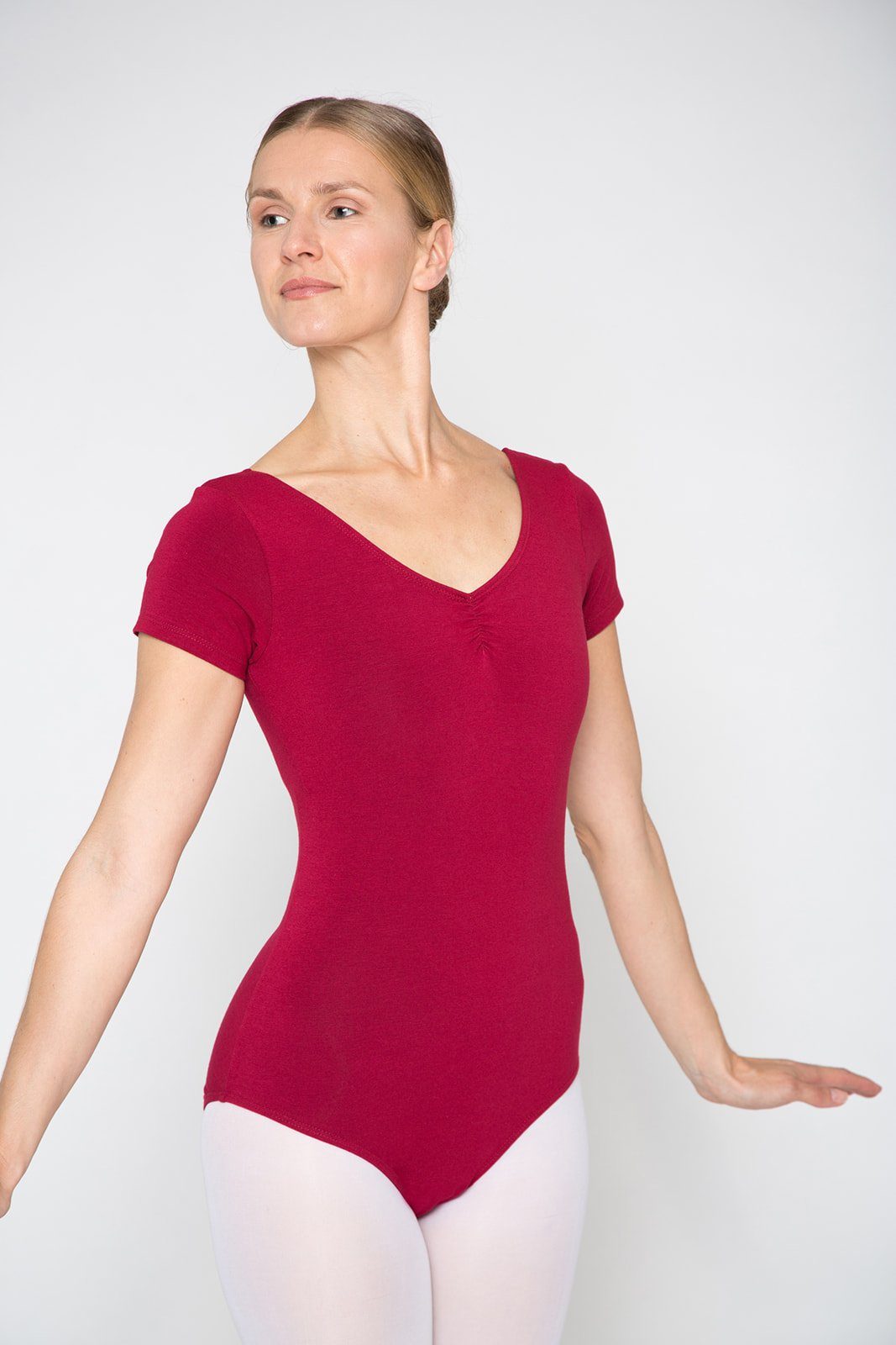 tanzmuster Body Damen Ballettanzug Fenja mit kurzen Ärmeln Ausschnitt mit e günstig online kaufen