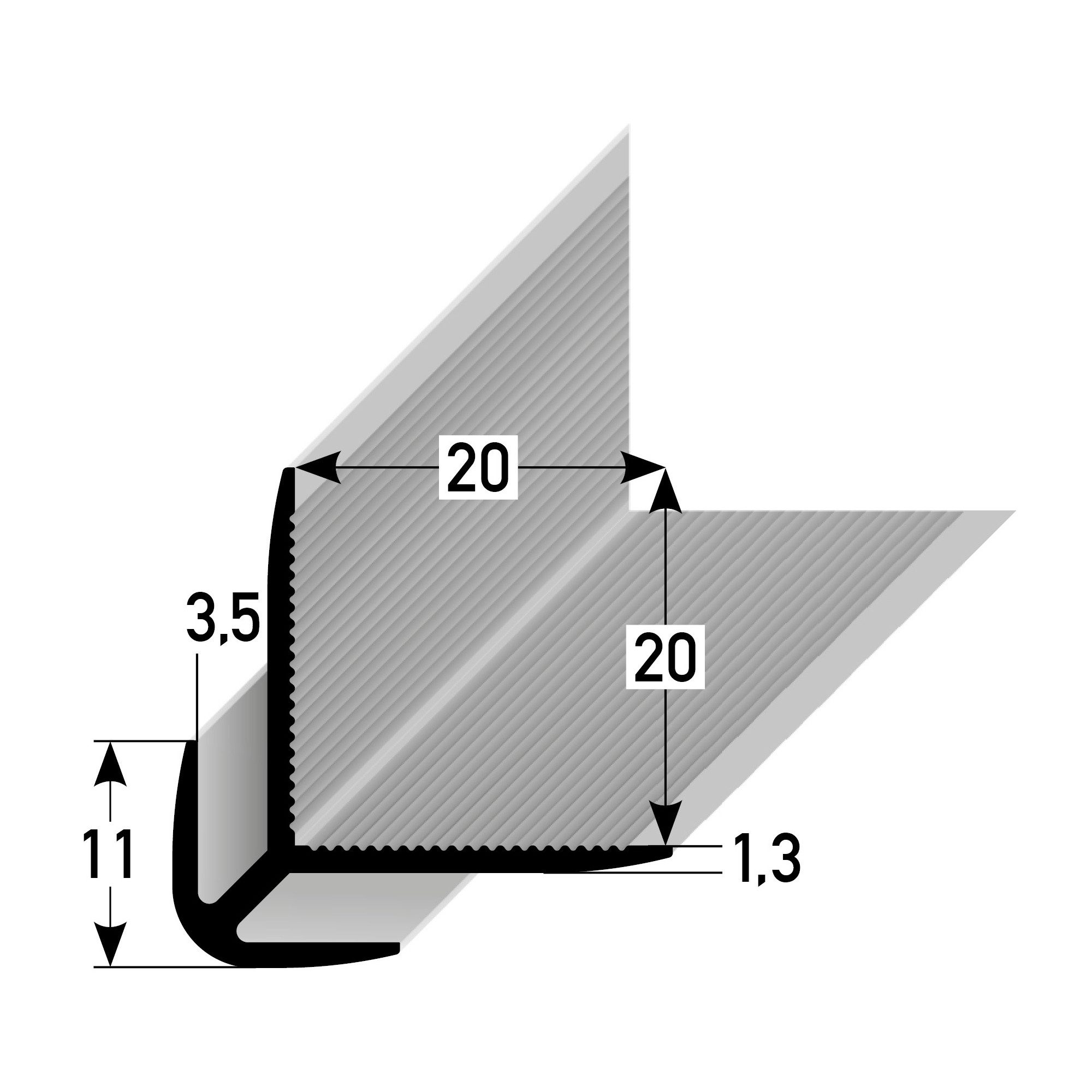PROVISTON Eckprofil PROVISTON Eckschutzprofil Aussen 24.7 x 24.7 x 2700 mm Aluminium Ausse