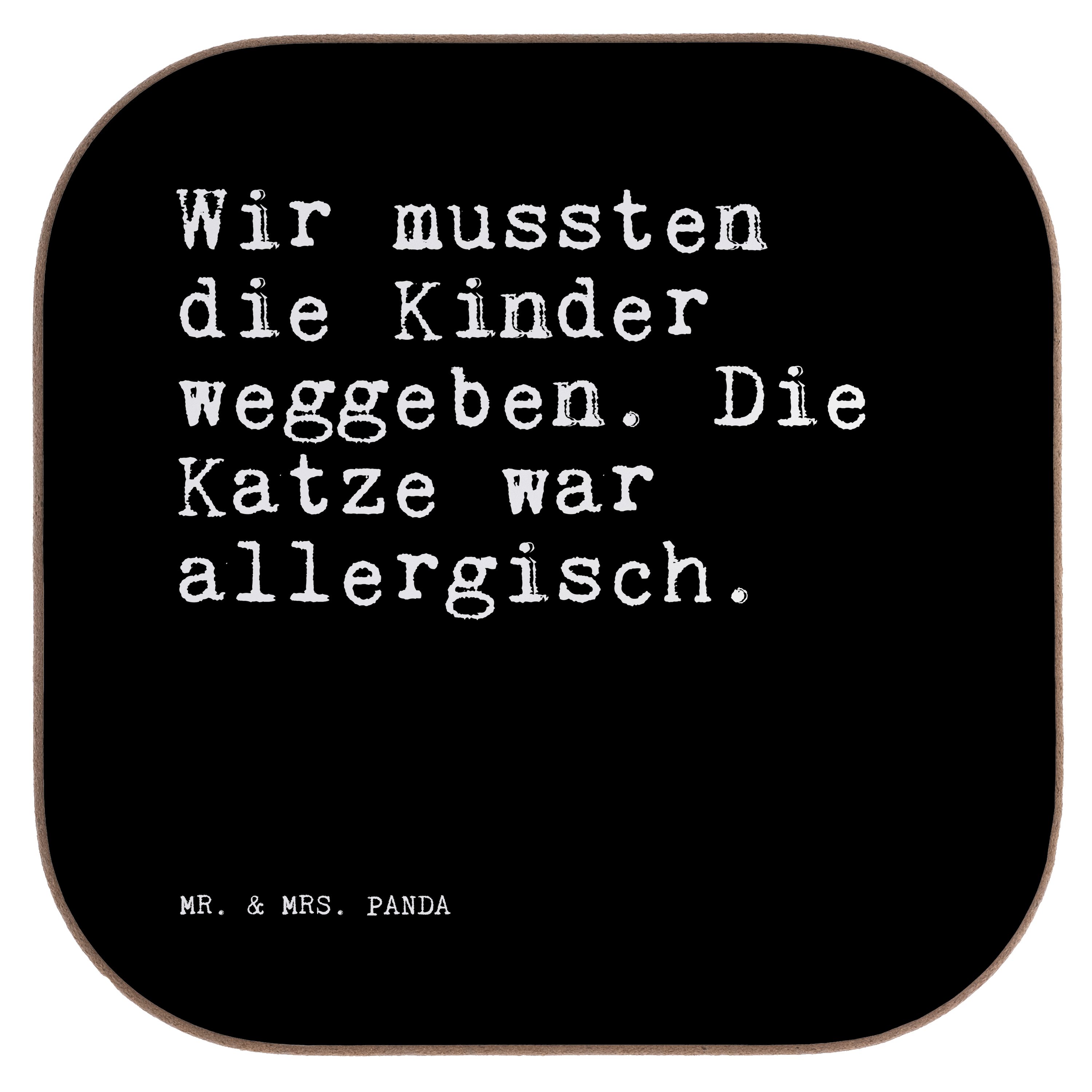 Mr. & Mrs. Panda Getränkeuntersetzer Wir Geschenk, - die 1-tlg. - Gla, Spruch, mussten Haustier, Kinder... Schwarz