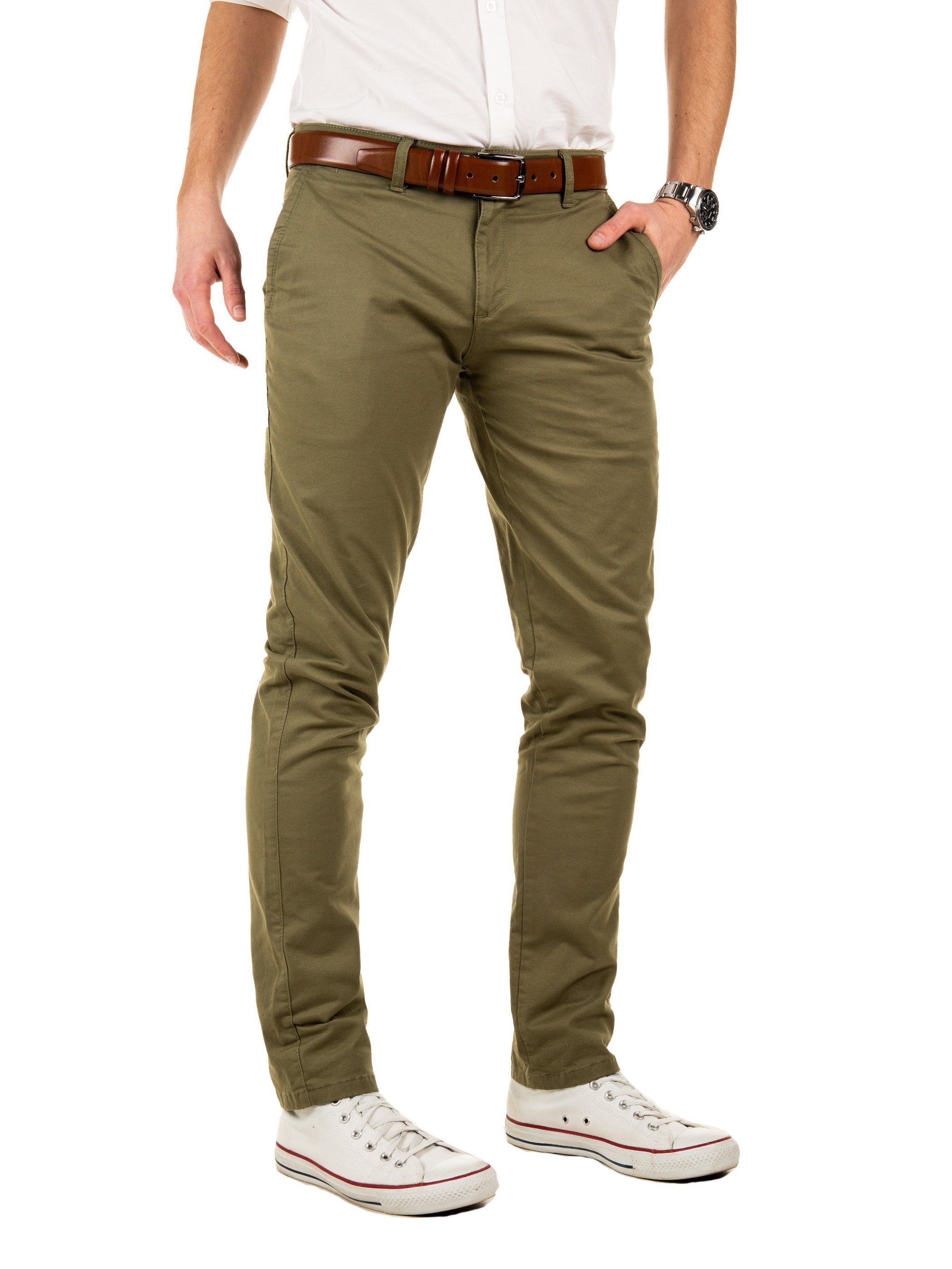 Yazubi Chinohose Modische Chino Hose Dustin von YAZUBI mit Gürtel bequeme Chinohose mit Gürtel