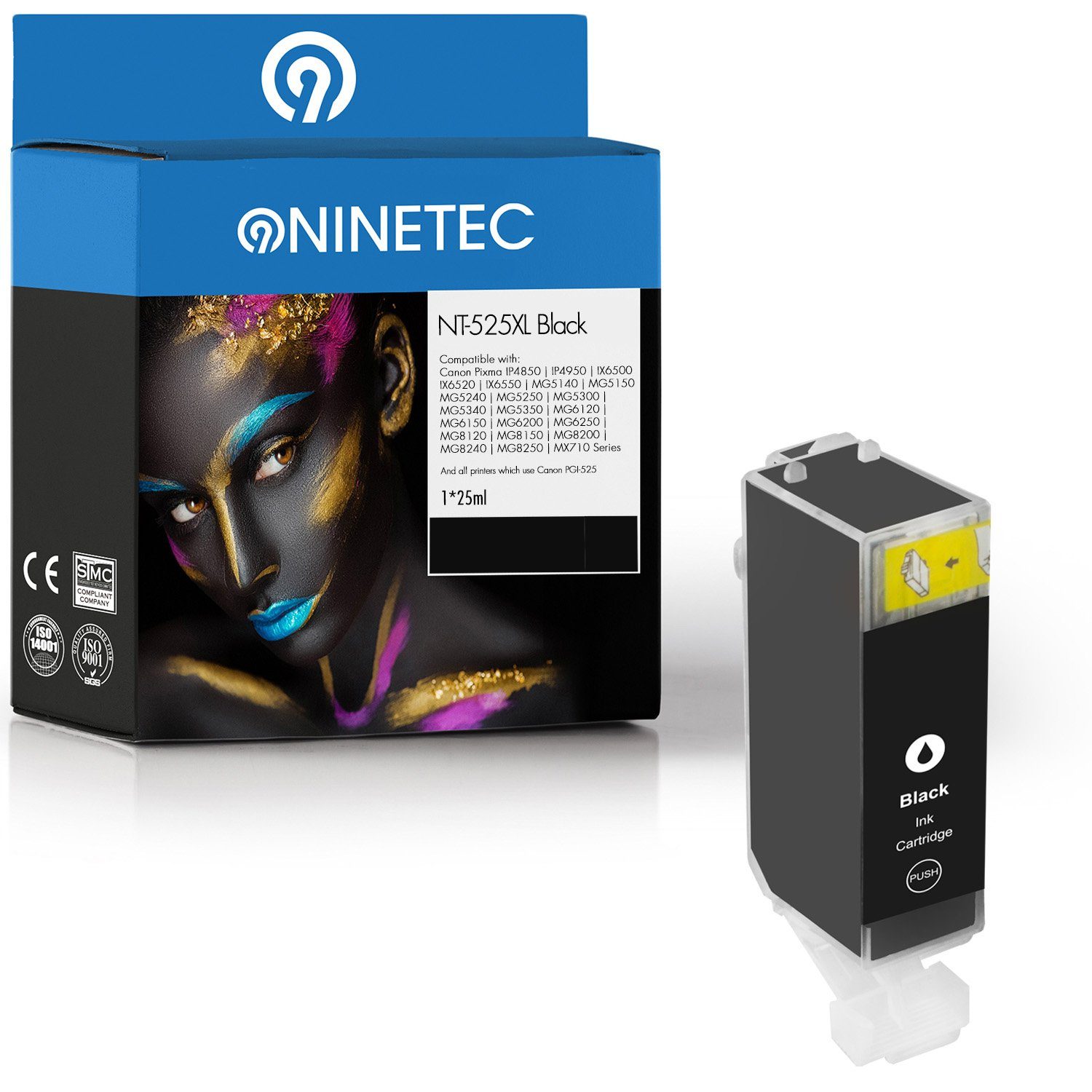 NINETEC ersetzt Canon PGI-525 Black schwarz Tintenpatrone