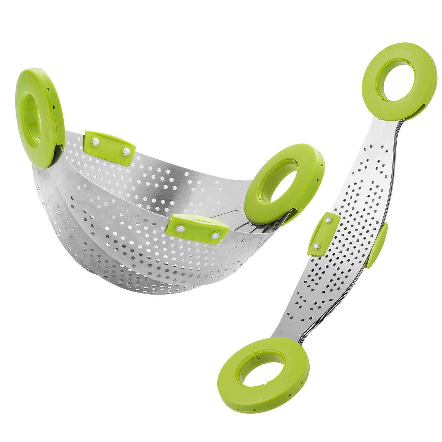 Goods+Gadgets Küchensieb GOODS+GADGETS Küchensieb Edelstahl Teleskop Sieb klappbar, (Seiher), zusammenklappbares Abtropsieb