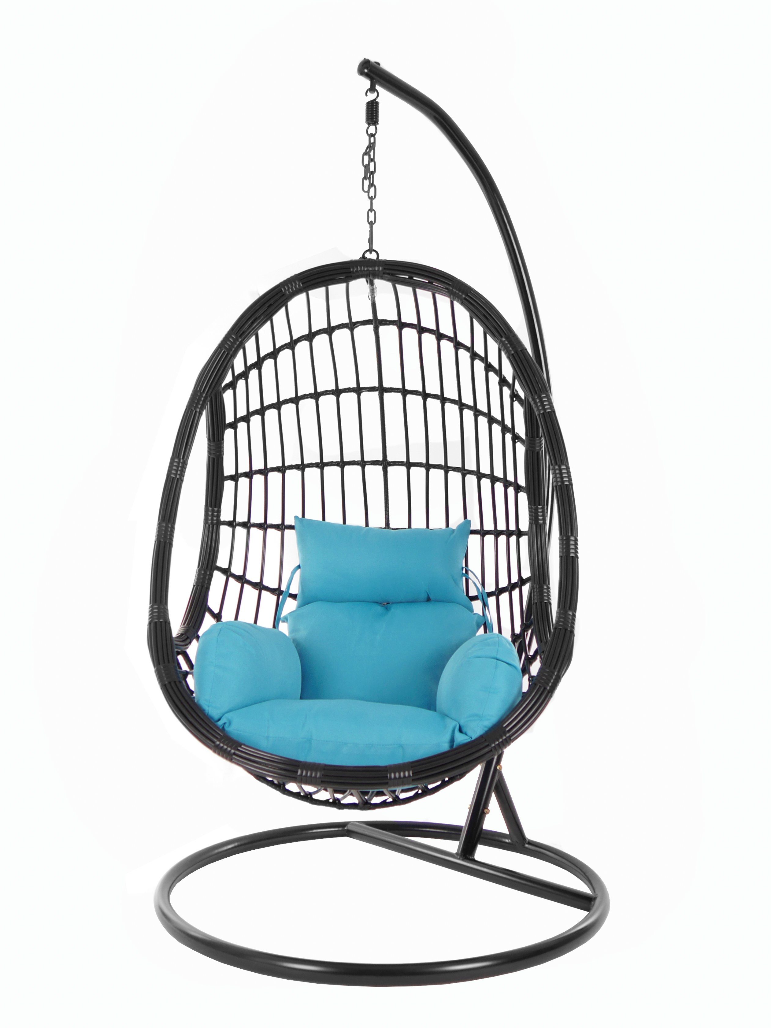 KIDEO Hängesessel »PALMANOVA black«, Schwebesessel, Swing Chair,  Hängesessel mit Gestell und Kissen, Nest-Kissen