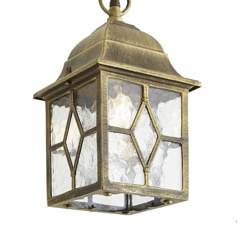 Qazqa Außen-Deckenleuchte London, ohne Leuchtmittel, Neutralweiß, QAZQA Außen Hän­ge­leuchte, e27, gold, Aluminium, classic-antique