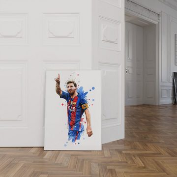 JUSTGOODMOOD Poster Premium ® Lionel Messi Fußball Poster ·Wasserfarben· ohne Rahmen
