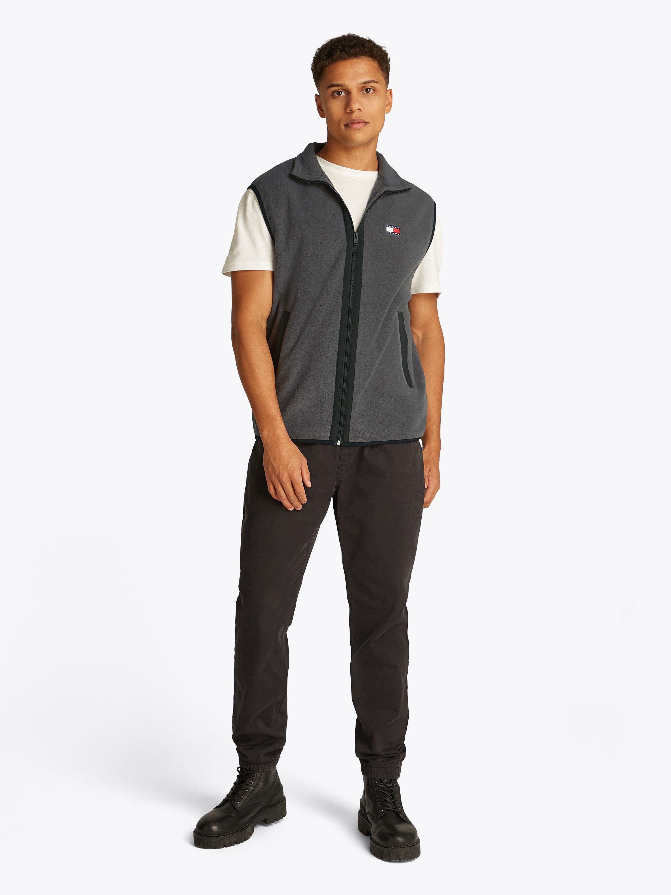 Tommy Jeans Plus Fleeceweste TJM POLAR FLEECE VEST EXT Große Größen, mit kontrastfarbenen Details