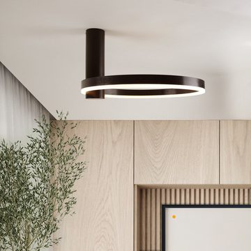 s.luce Deckenleuchte LED Wand- & Deckenleuchte Ring Air rund indirekt Schwarz/Aluminium, Warmweiß