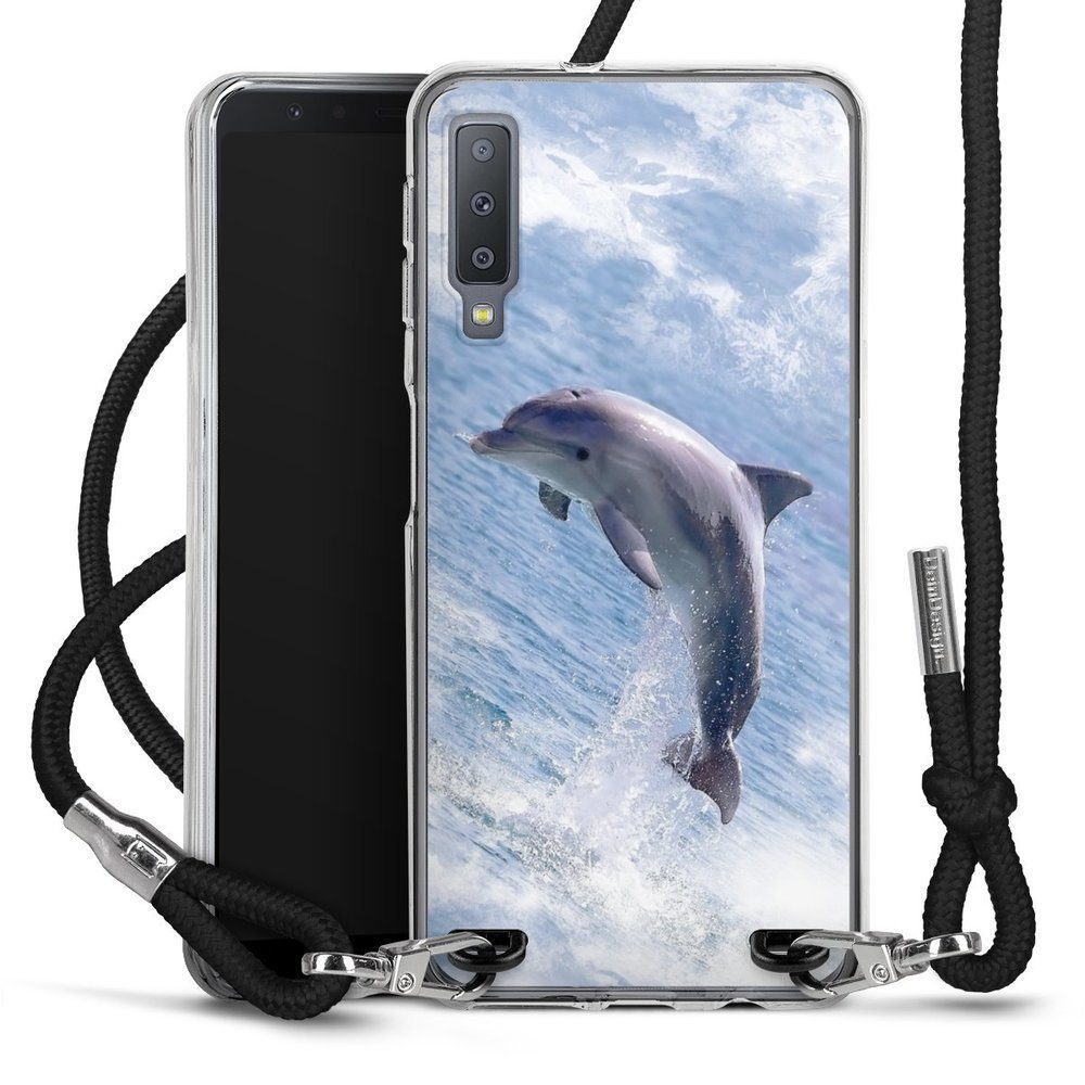 DeinDesign Handyhülle Delfine Meer Wal Springender Delphin, Samsung Galaxy  A7 (2018) Handykette Hülle mit Band Case zum Umhängen