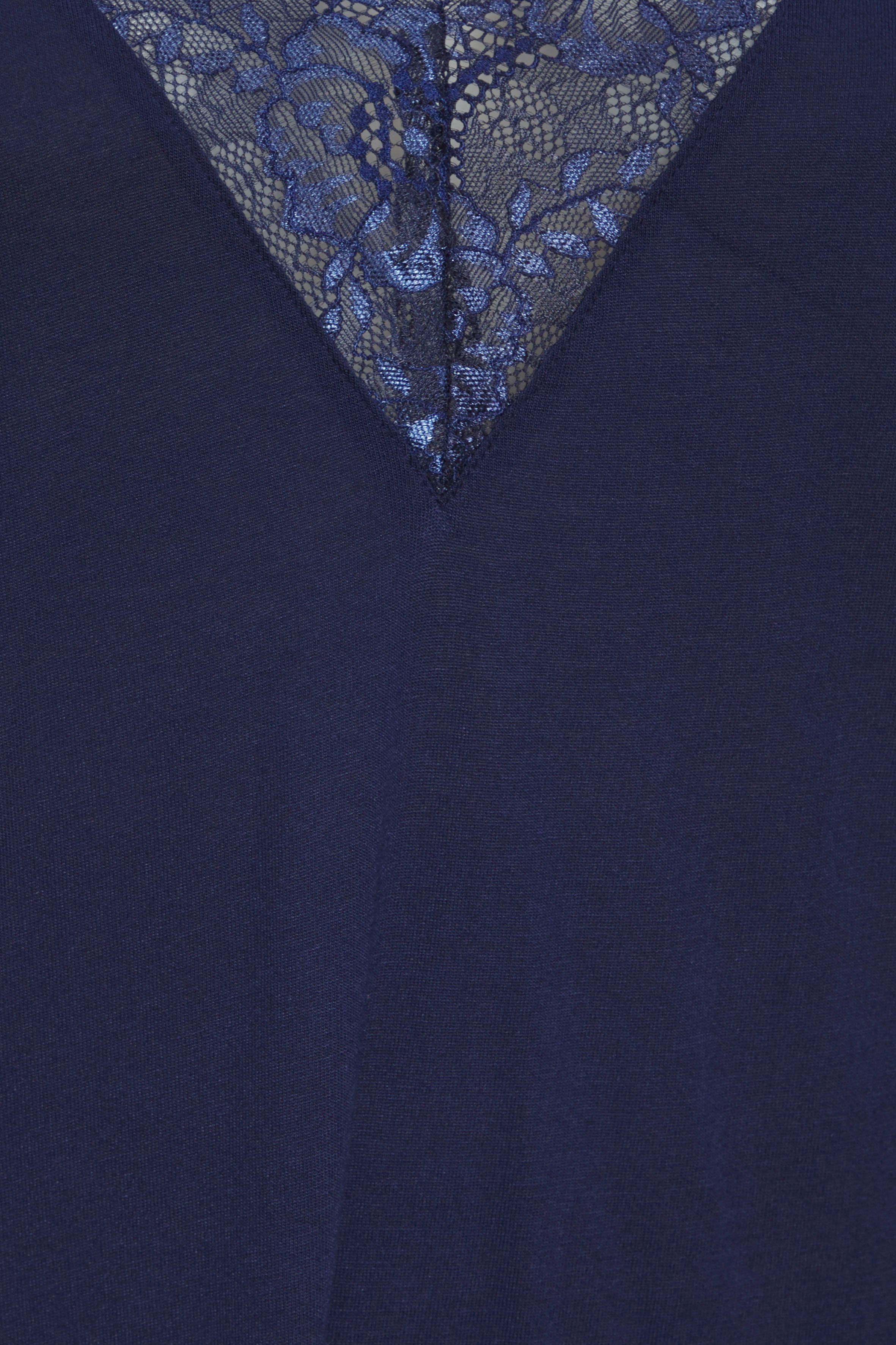 LASCANA Pyjama (2 tlg., 1 nachtblau Stück) Spitzendetails mit
