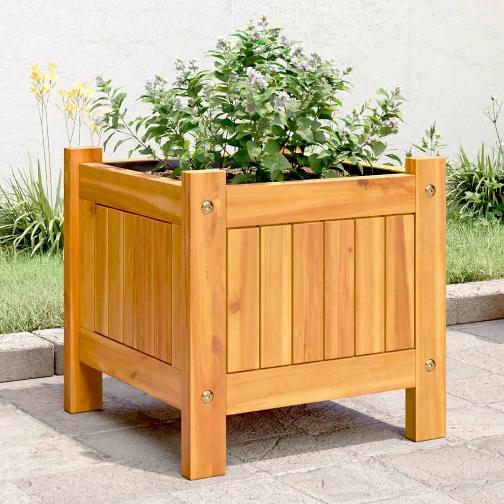 vidaXL Blumentopf Плантатор mit Einlage 31x31x30 cm Massivholz Akazie (1 St)