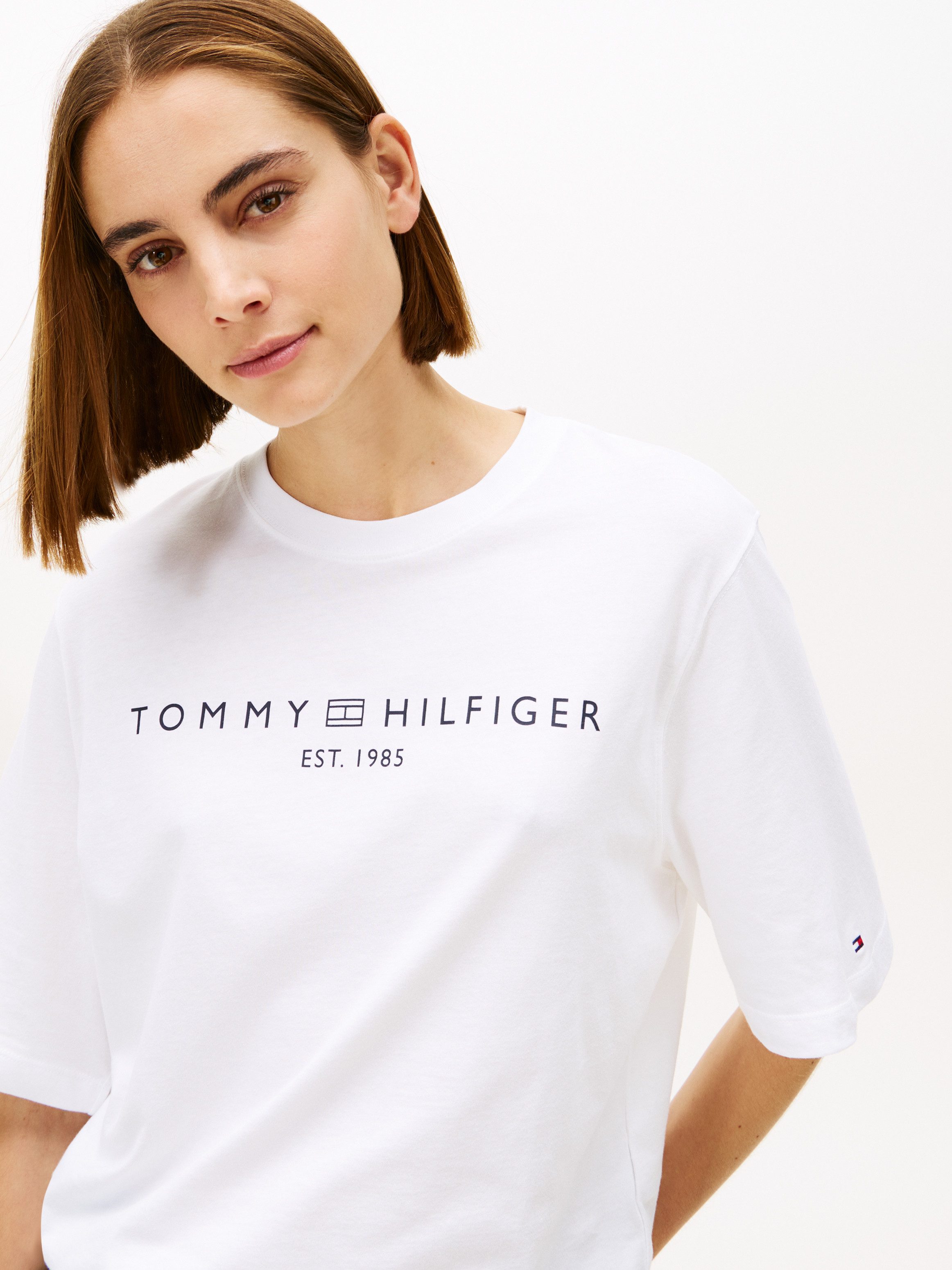 Tommy Hilfiger Langarmshirt CORP LOGO TRAPEZE C-NK TEE