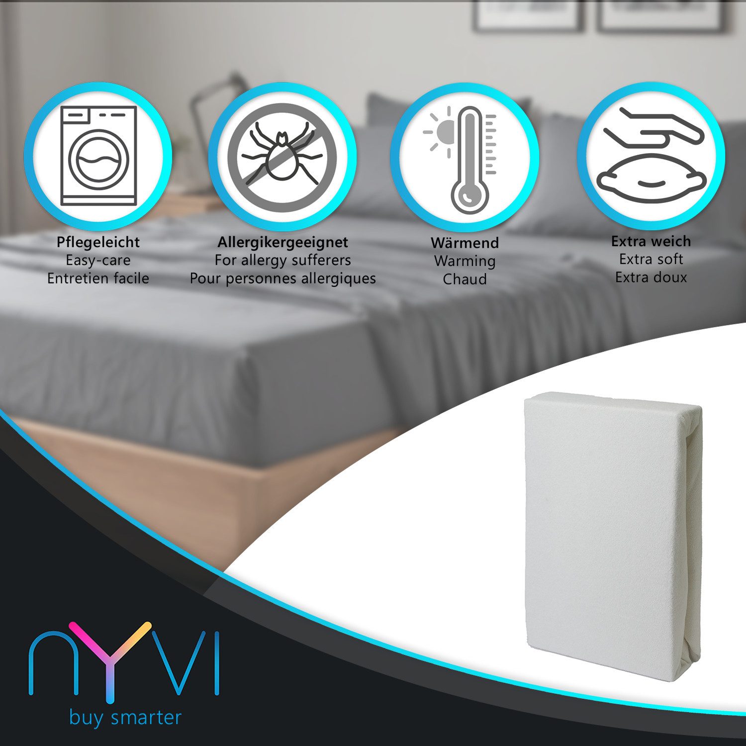 NYVI Spannbettlaken Spannbettlaken DreamScience Frottee für Matratzen bis 2 günstig online kaufen
