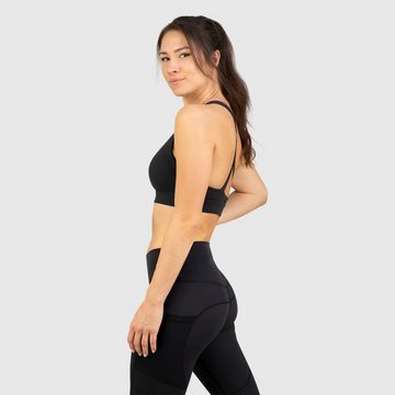 Schwungfit Sport-BH Zip Up Sport Top (mit Vorderverschluss und Ringerrücken) herausnehmbare Push-up-Kissen & Ohne Bügel, geeignet für Sportarten mit starker Belastung