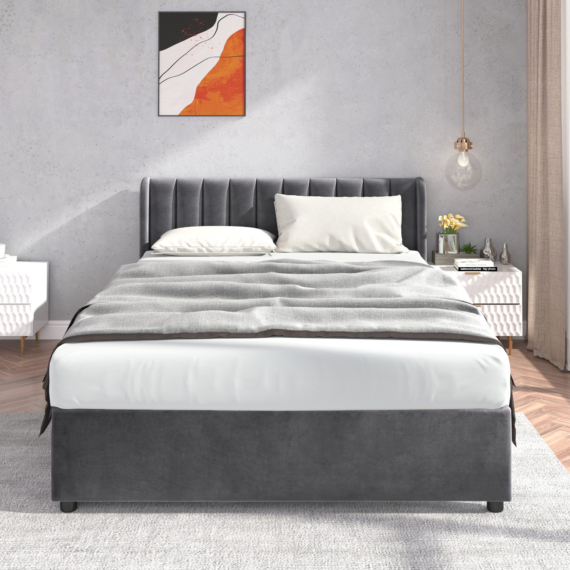STILVORA Polsterbett 140x200 Doppelbett Bettgestell mit günstig online kaufen