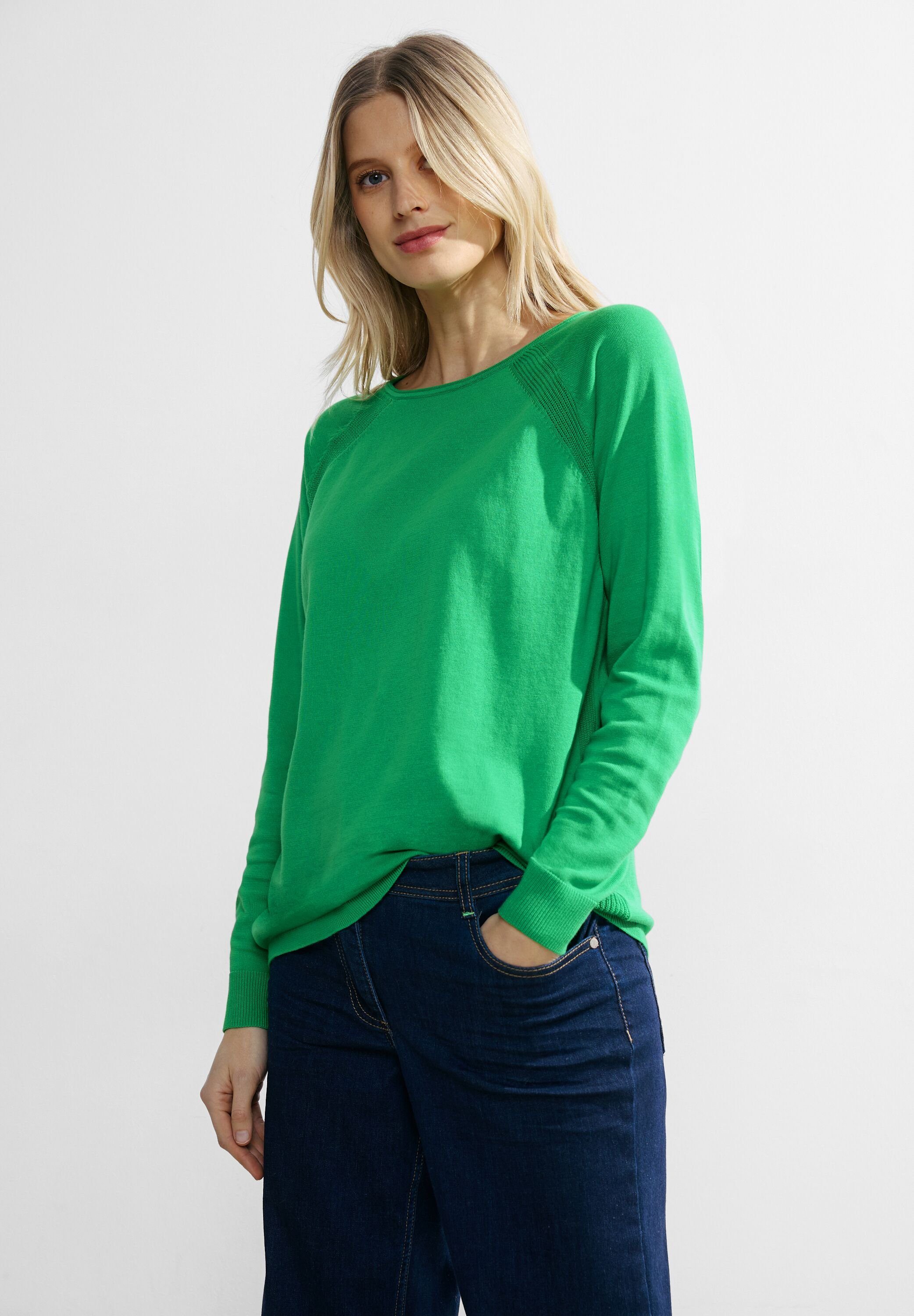 CECIL Rundhalspullover in Unifarbe