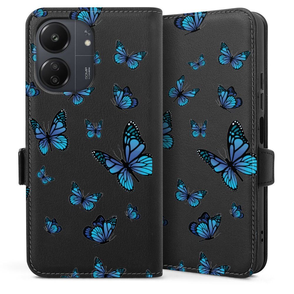 DeinDesign Handyhülle Schmetterling Muster transparent Butterfly Pattern Transparent, Xiaomi Redmi 13C 4G Hülle Handy Flip Case Wallet Cover