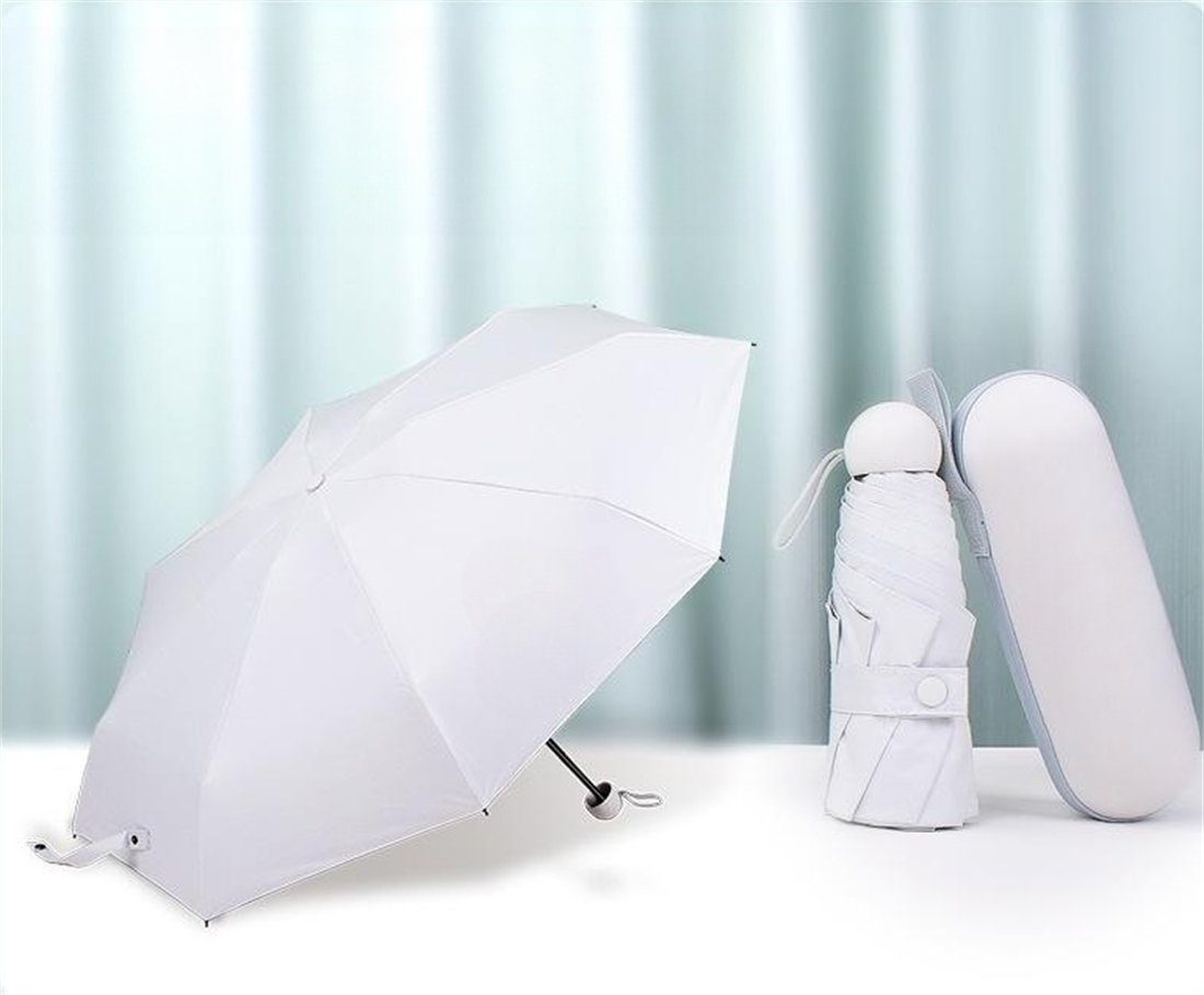 Regenschirm, Weiß sonnenschirm damen YOOdy~ für schützt unterwegs für Sonne Regen klein winzig Sonnenschutz UV-Schutz Taschenregenschirm vor Taschenschirme und Mini