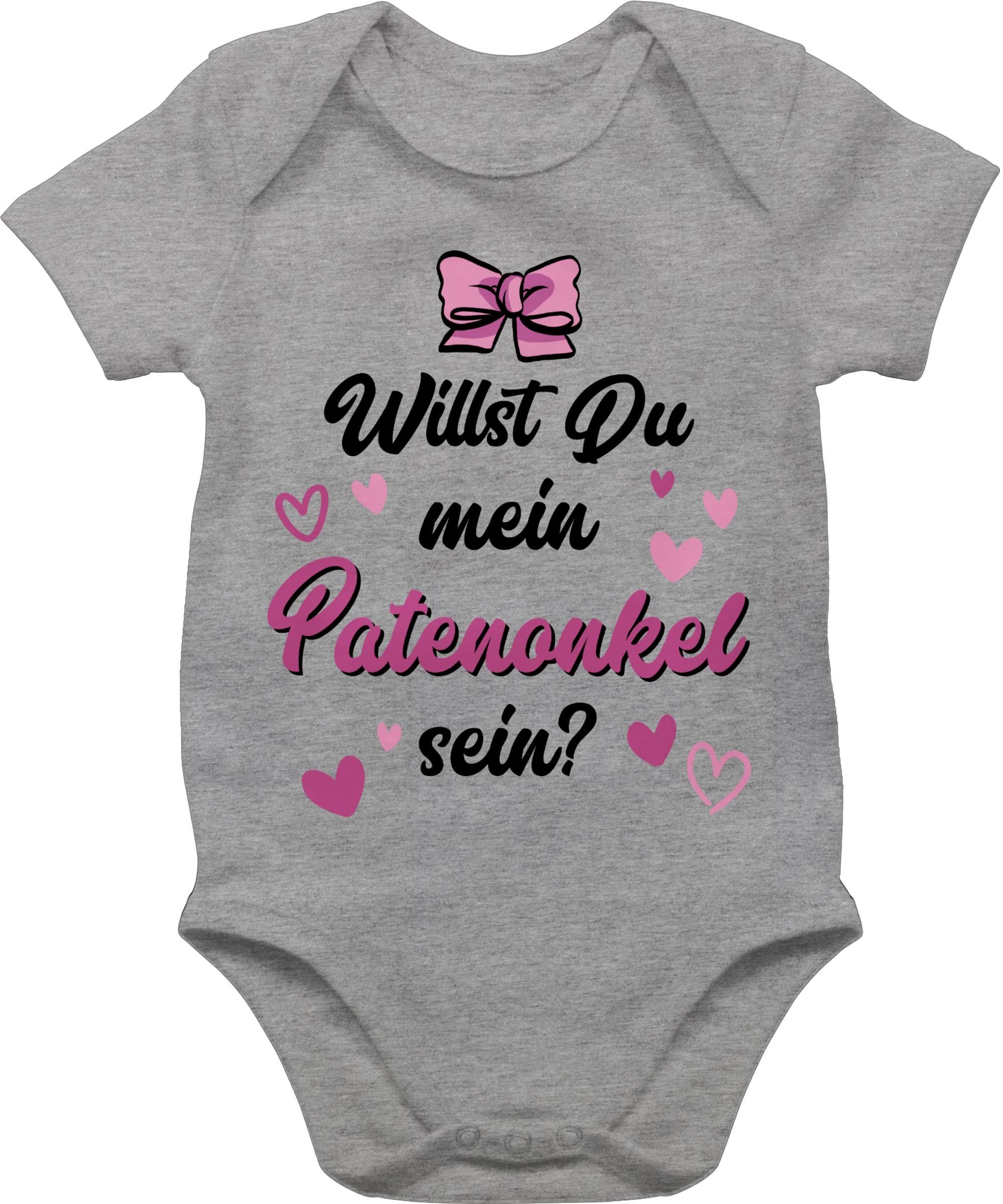 Shirtracer Shirtbody Willst du mein Patenonkel sein schwarz rosa Pate Patenonkel