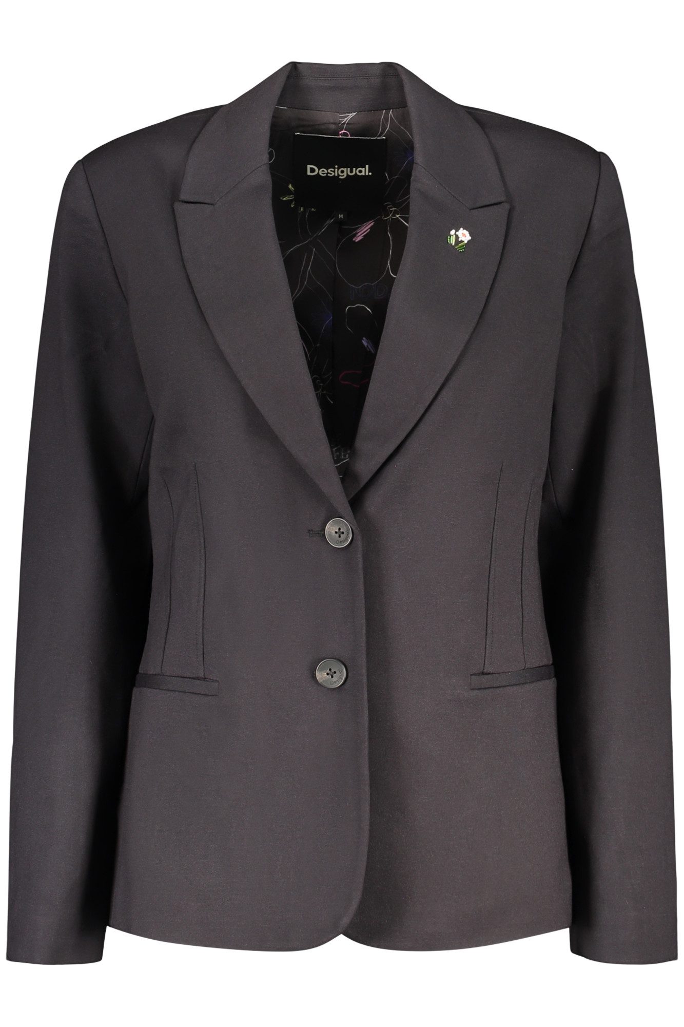 Desigual Outdoorjacke Herrenjacke mit V-Ausschnitt und Perlenapplikation - Elegant & Stilvol